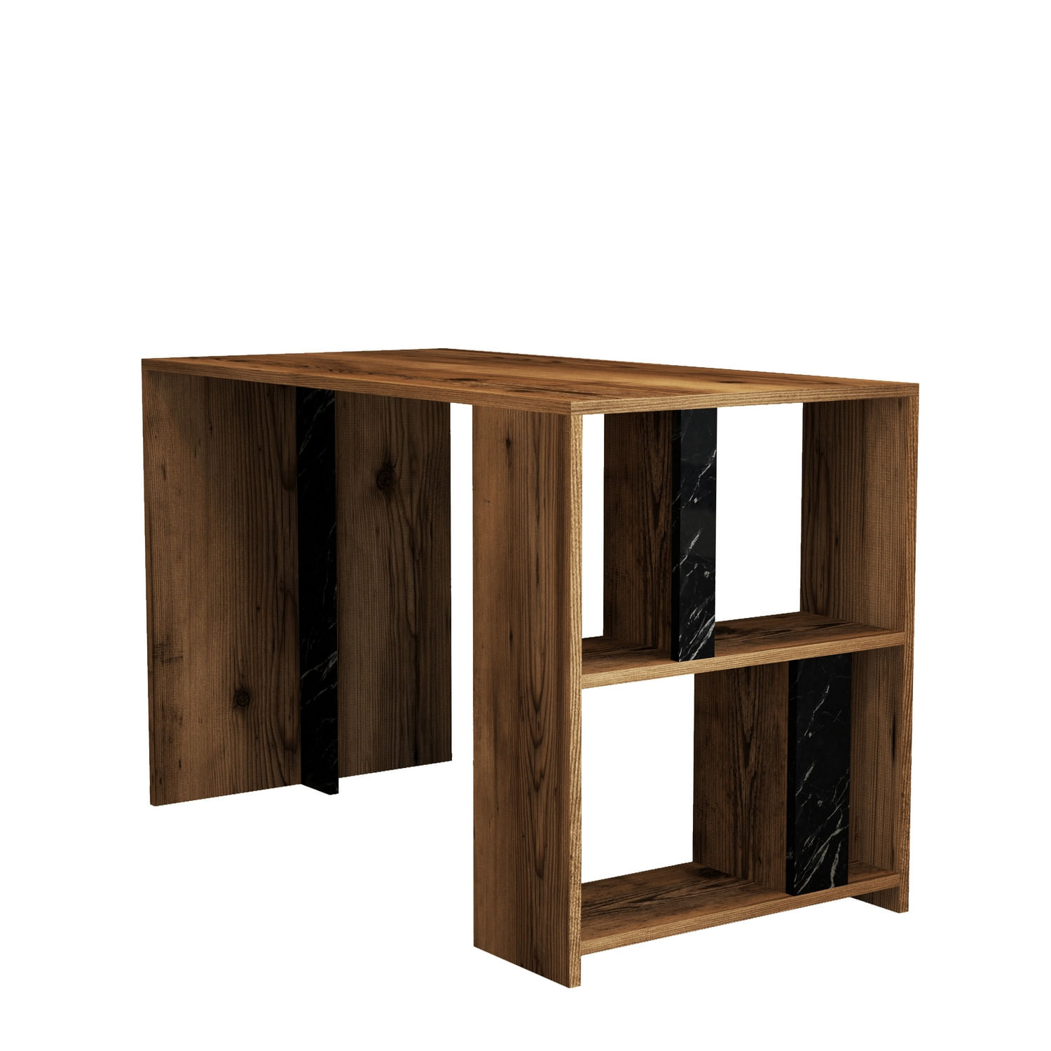 Birou, Hanah Home, pal melaminat, nuc si negru, 120x60x75.4 cm — imaginea 5