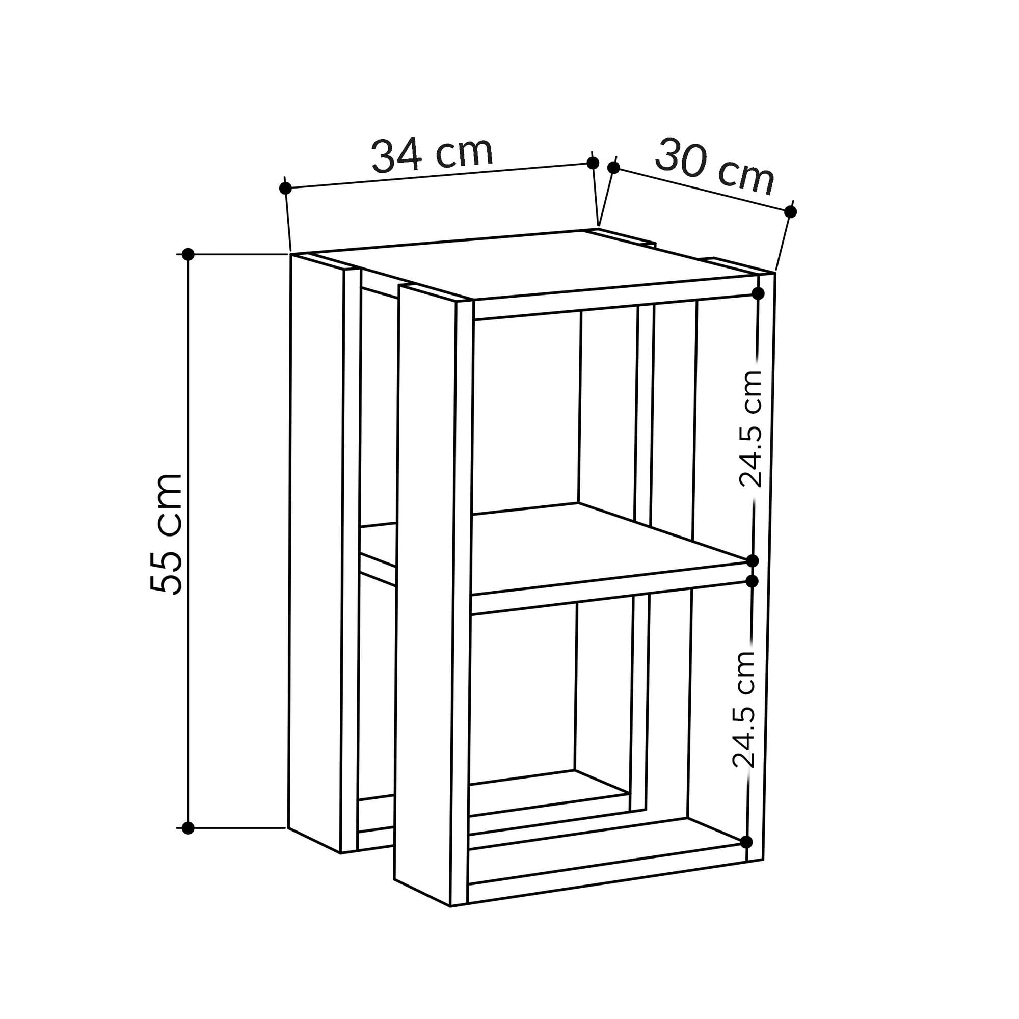 Noptiera, Hanah Home, panou de particule melaminat, marmura carrara, 30x30x55 cm, 776HMS3441 — imaginea 2