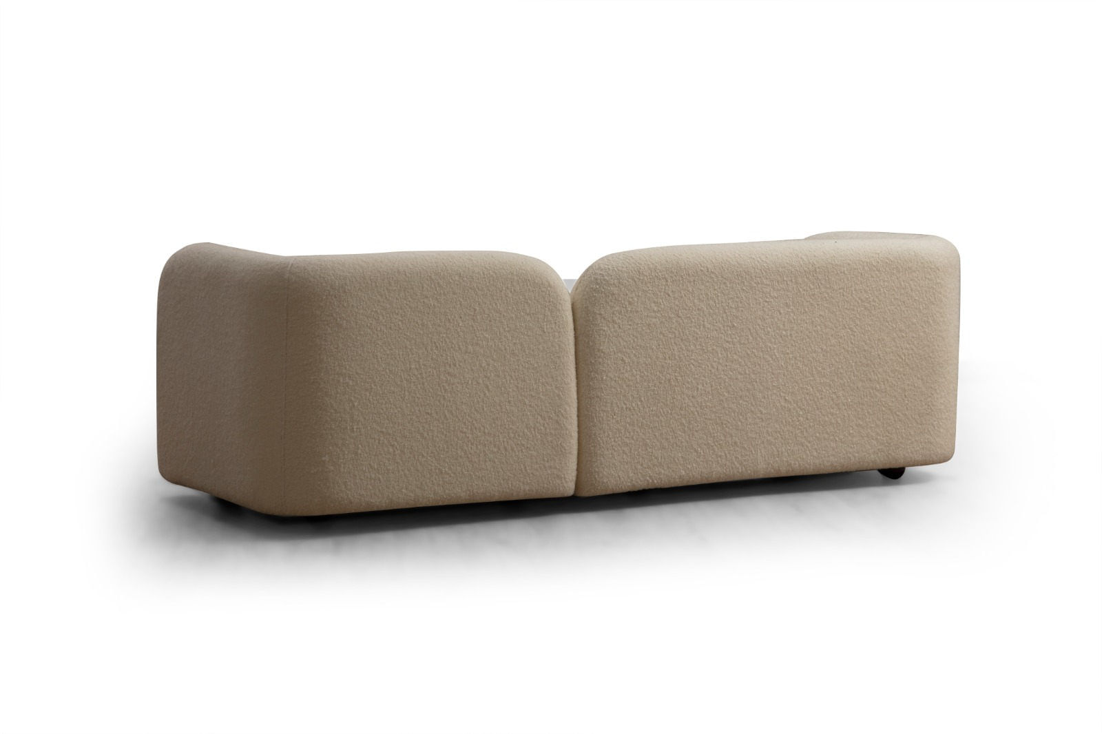 Canapea 3 locuri, Hanah Home, material textil crem, 228x90x74 cm — imaginea 2