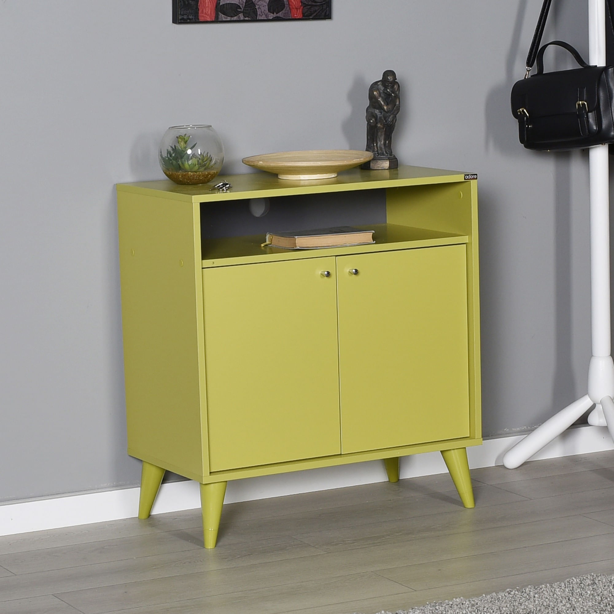 Dulap multifunctional, Hanah Home, pal melaminat, verde, 73x42x79 cm — imaginea 5