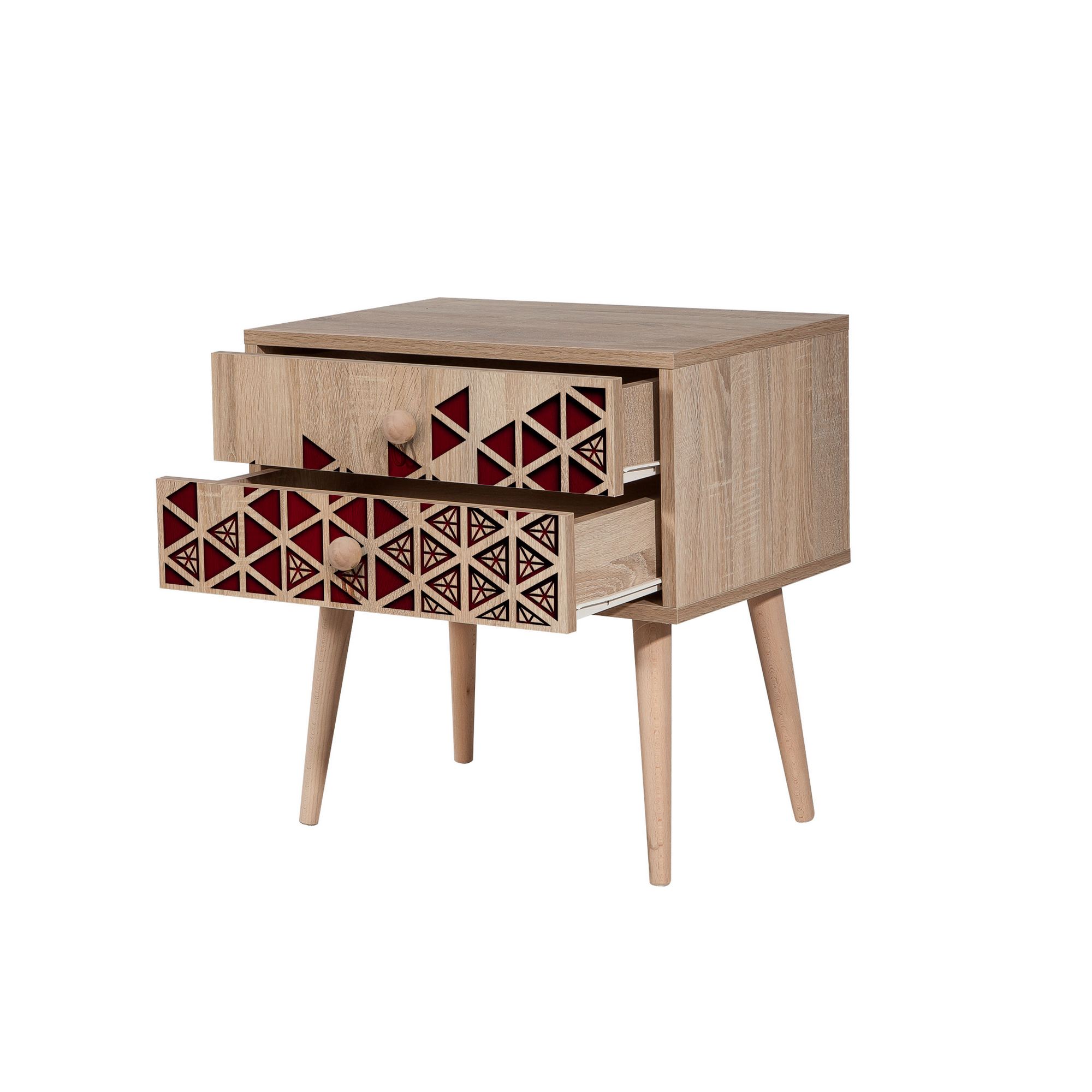 Noptiera, Hanah Home, pal melaminat, stejar sonoma, 60x40x61 cm, 869VEL3509 — imaginea 4