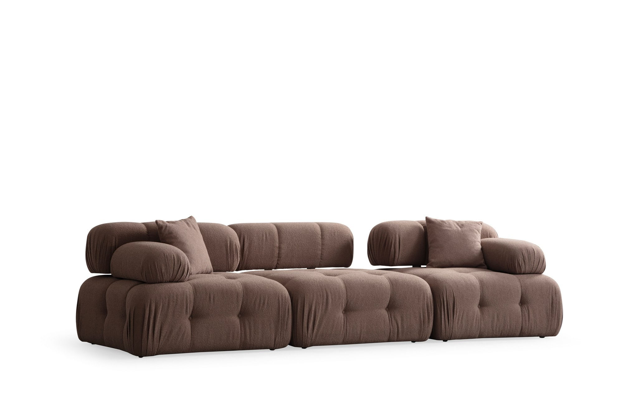 Canapea 3 locuri, Hanah Home, lemn fag, cappuccino, 300x100x80 cm — imaginea 3