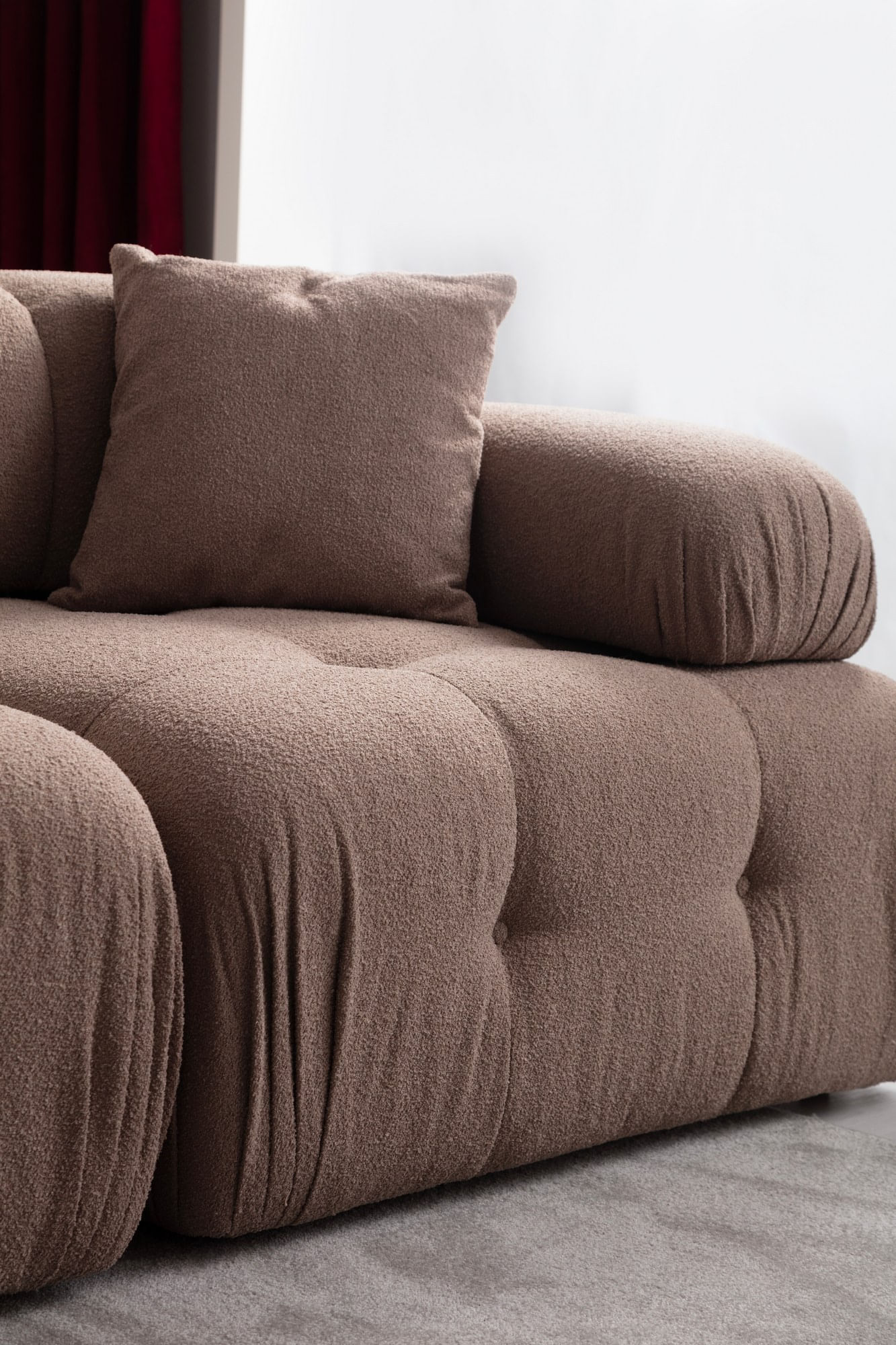 Canapea 3 locuri, Hanah Home, lemn fag, cappuccino, 300x100x80 cm — imaginea 4