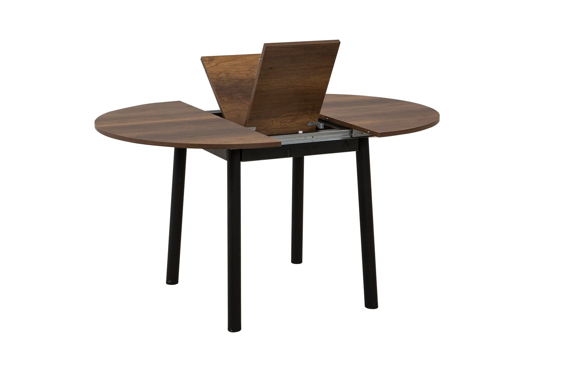 Masa extensibila, Hanah Home, pal melaminat, nuc si negru, 100x75x100 cm — imaginea 3