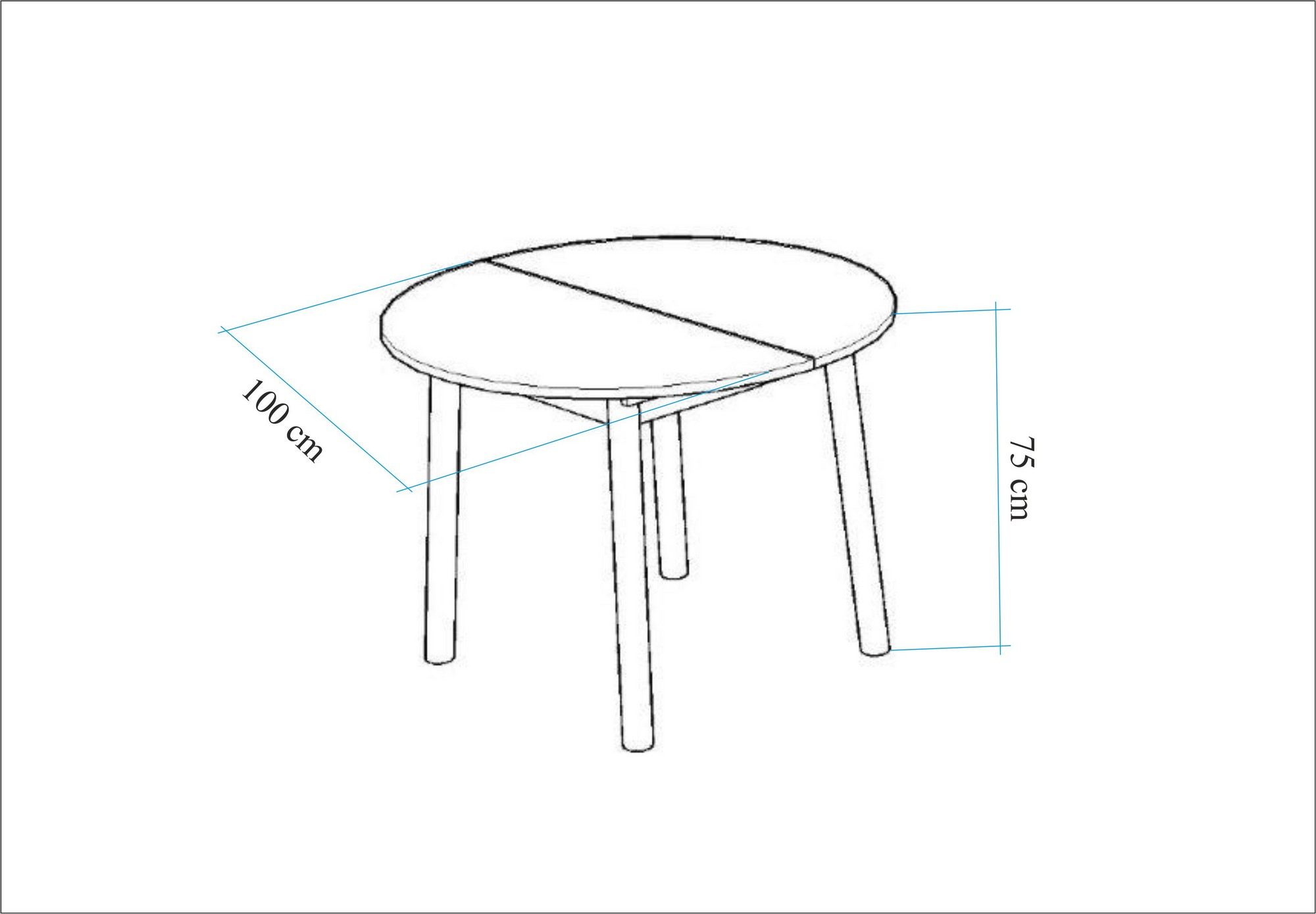 Masa extensibila, Hanah Home, pal melaminat, nuc si negru, 100x75x100 cm — imaginea 4