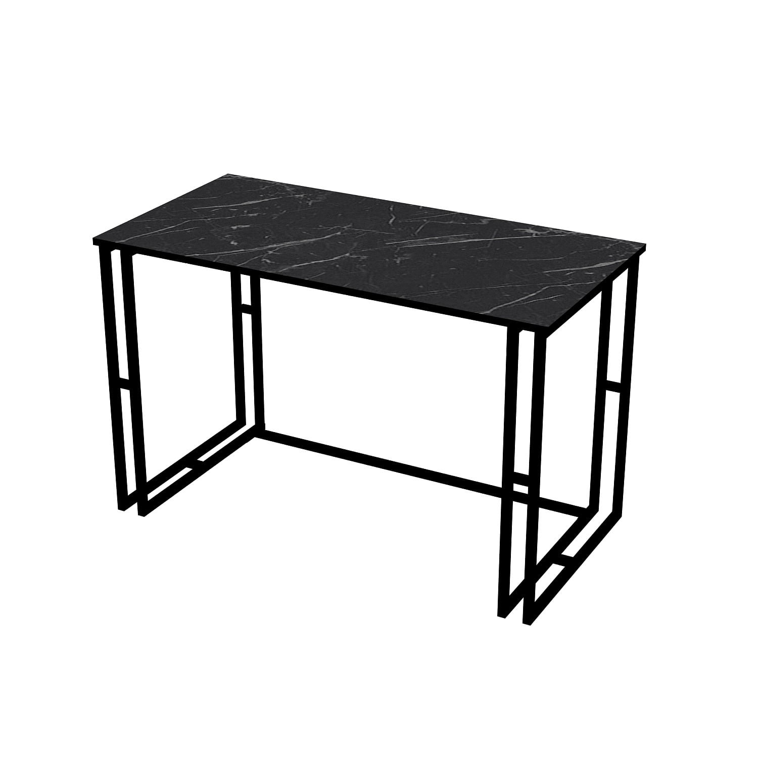 Birou de studiu, Hanah Home, pal melaminat, negru, 120x60x75 cm, 541HDL1101 — imaginea 3