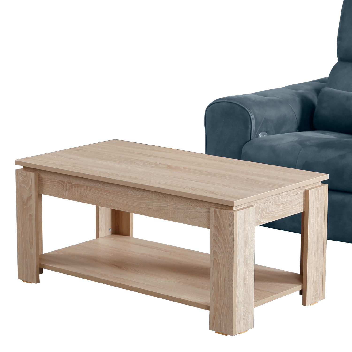Masuta de cafea, Hanah Home, pal melaminat, stejar deschis, 104x56x47 cm, 801CMY2817 — imaginea 2