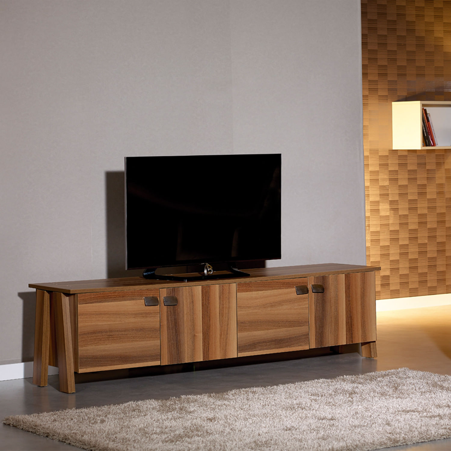 Comoda tv, Hanah Home, pal melaminat, maro, 189x45x50 cm — imaginea 4