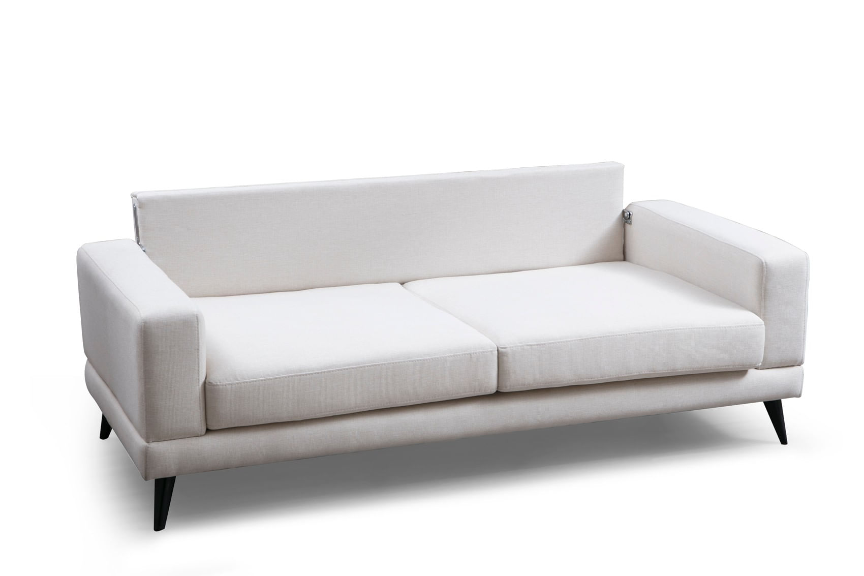 Canapea extensibila 3 locuri, Hanah Home, structura lemn fag, stofa poliester, bej, 210x90x85 cm — imaginea 3