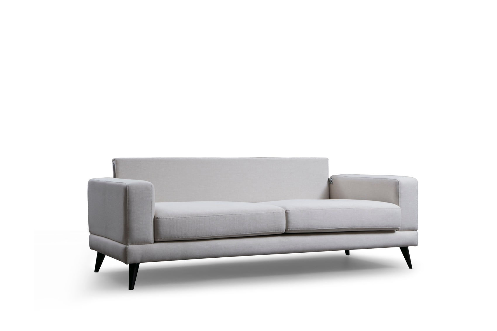 Canapea extensibila 3 locuri, Hanah Home, structura lemn fag, stofa poliester, bej, 210x90x85 cm — imaginea 4