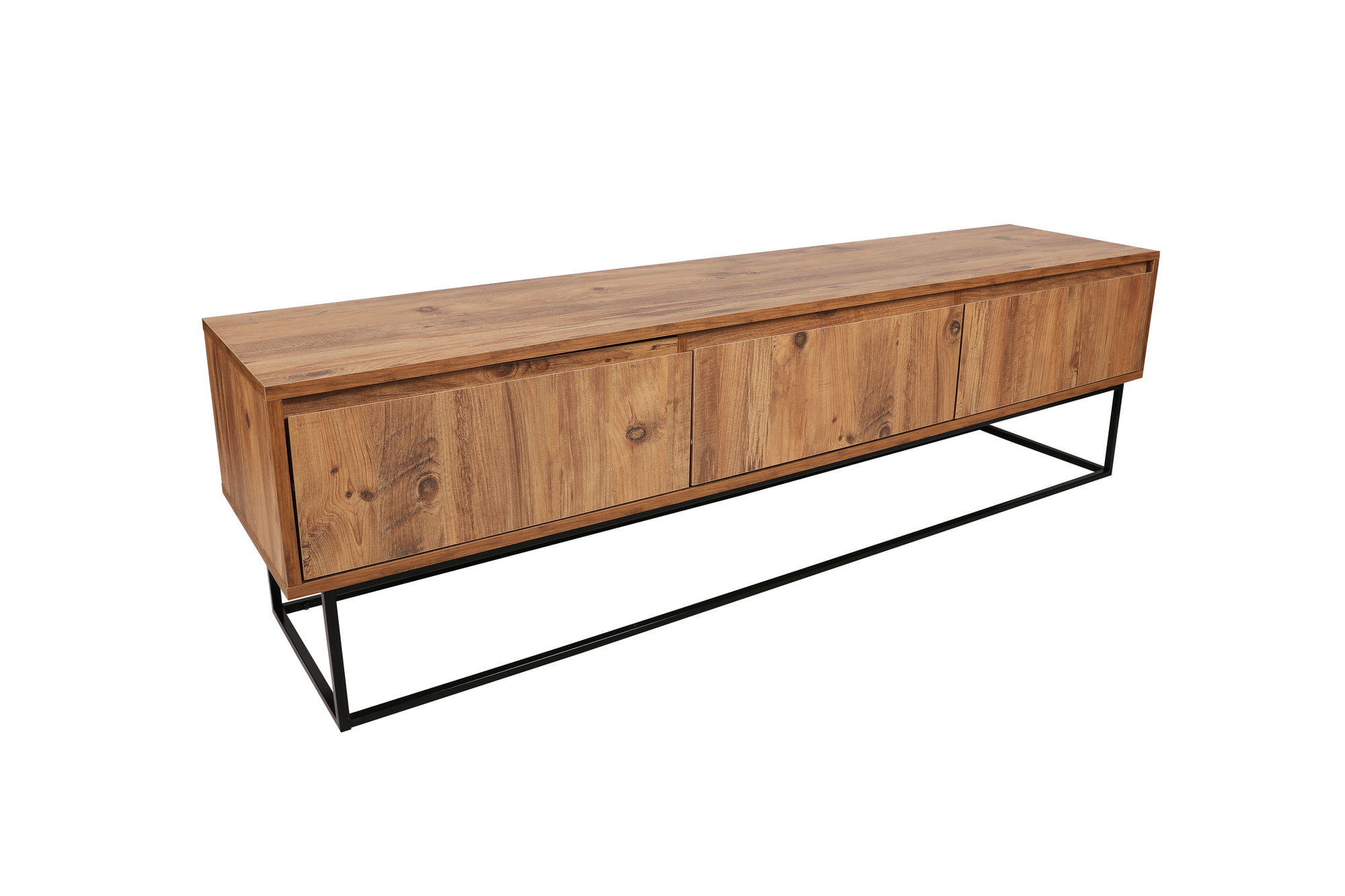 Comoda tv, Hanah Home, pal melaminat, nuc si negru, 180x50x40 cm — imaginea 13