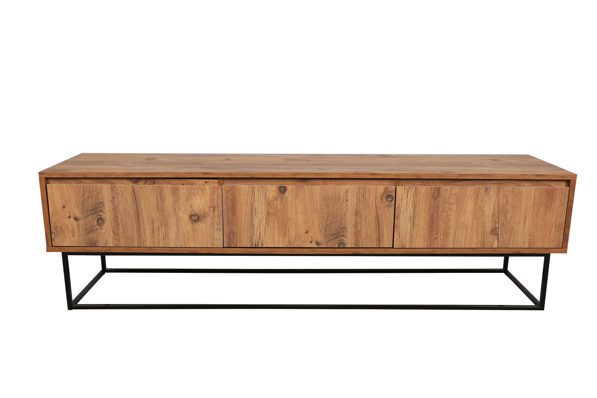 Comoda tv, Hanah Home, pal melaminat, nuc si negru, 180x50x40 cm — imaginea 16