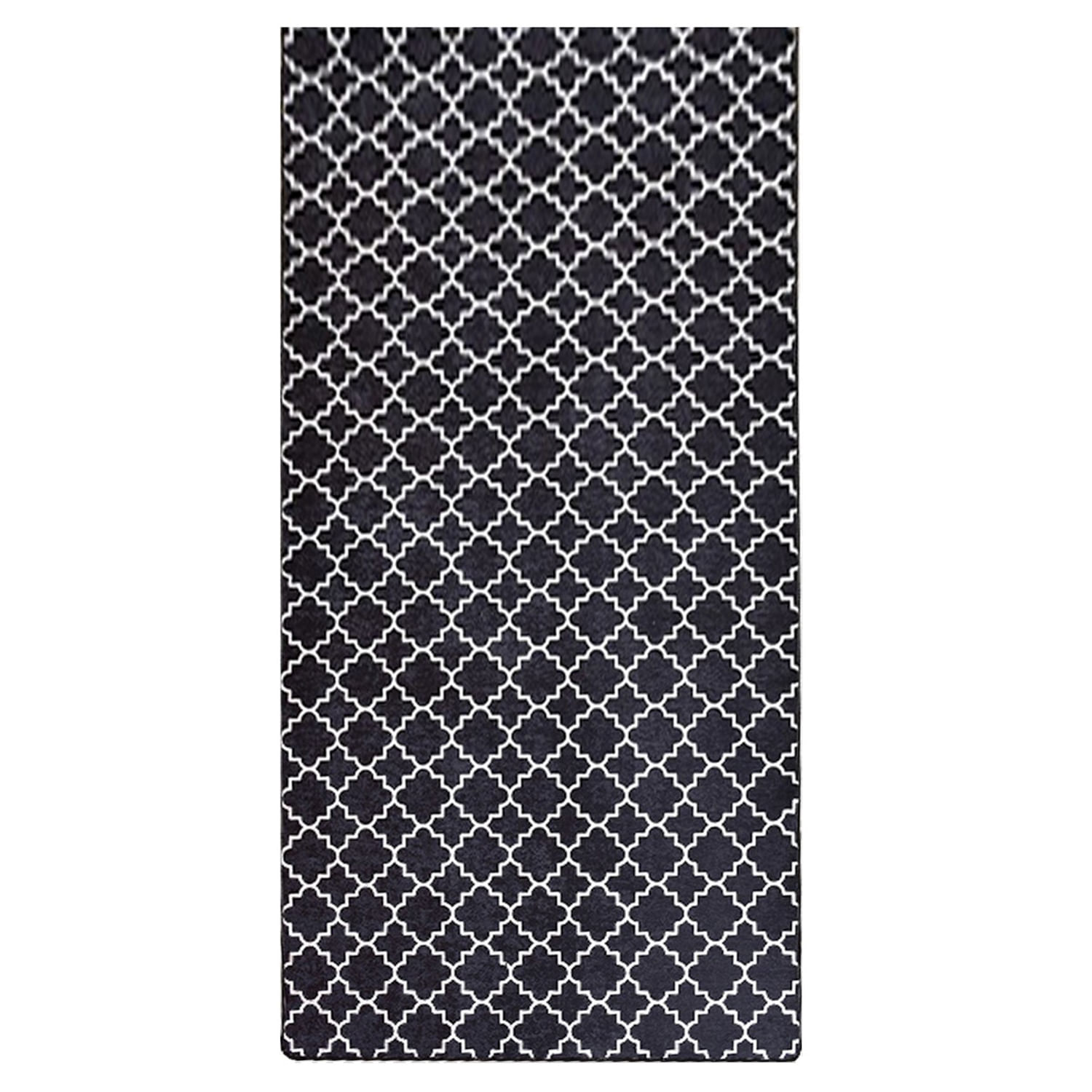 Covoras de intrare, Conceptum Hypnose, alb-negru, 100x300 cm, 100% poliester, antiderapant, lavabil la masina