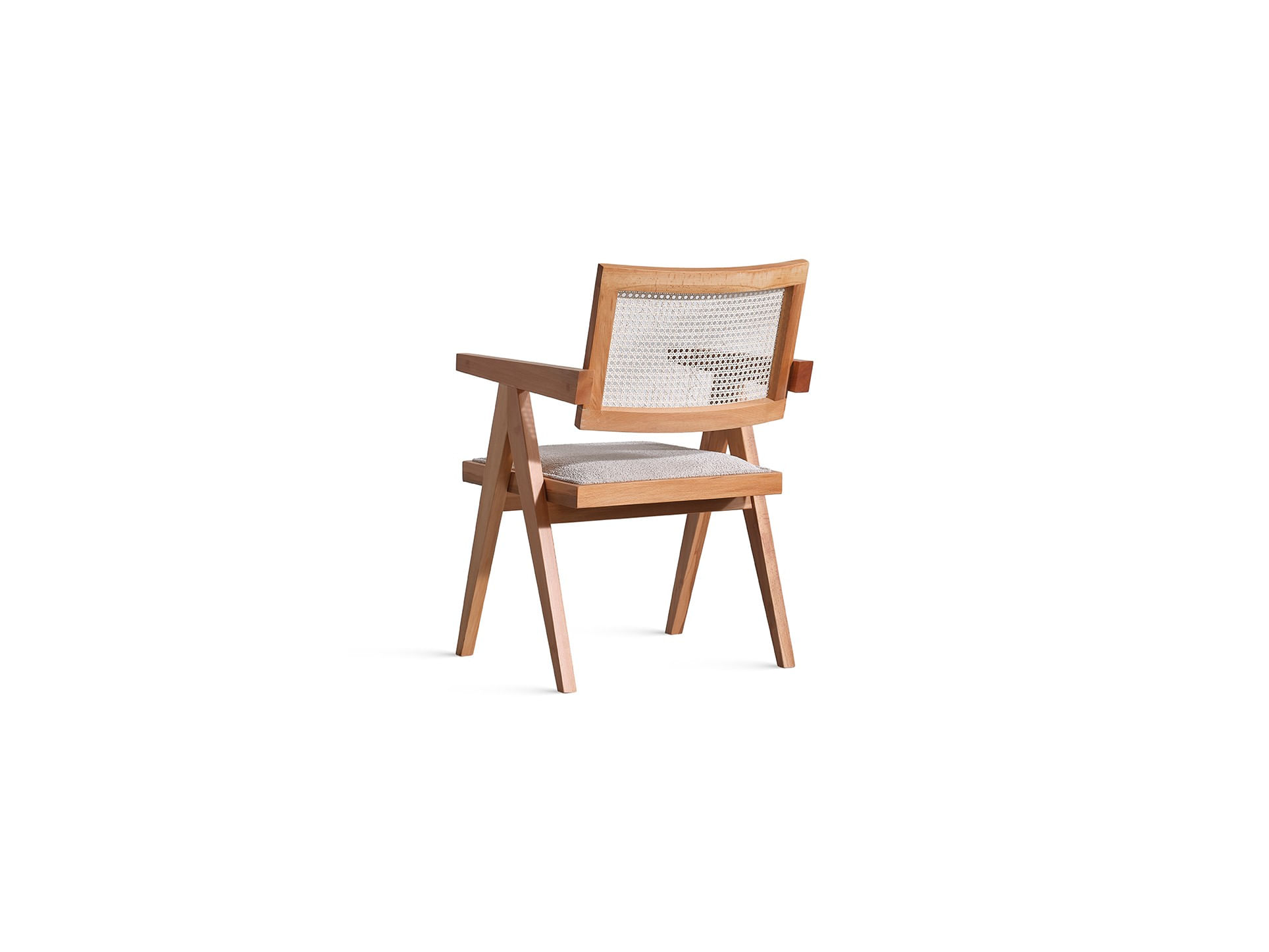 Fotoliu, Hanah Home, lemn fag, stofa teddy, natural, 51x52x76 cm — imaginea 4