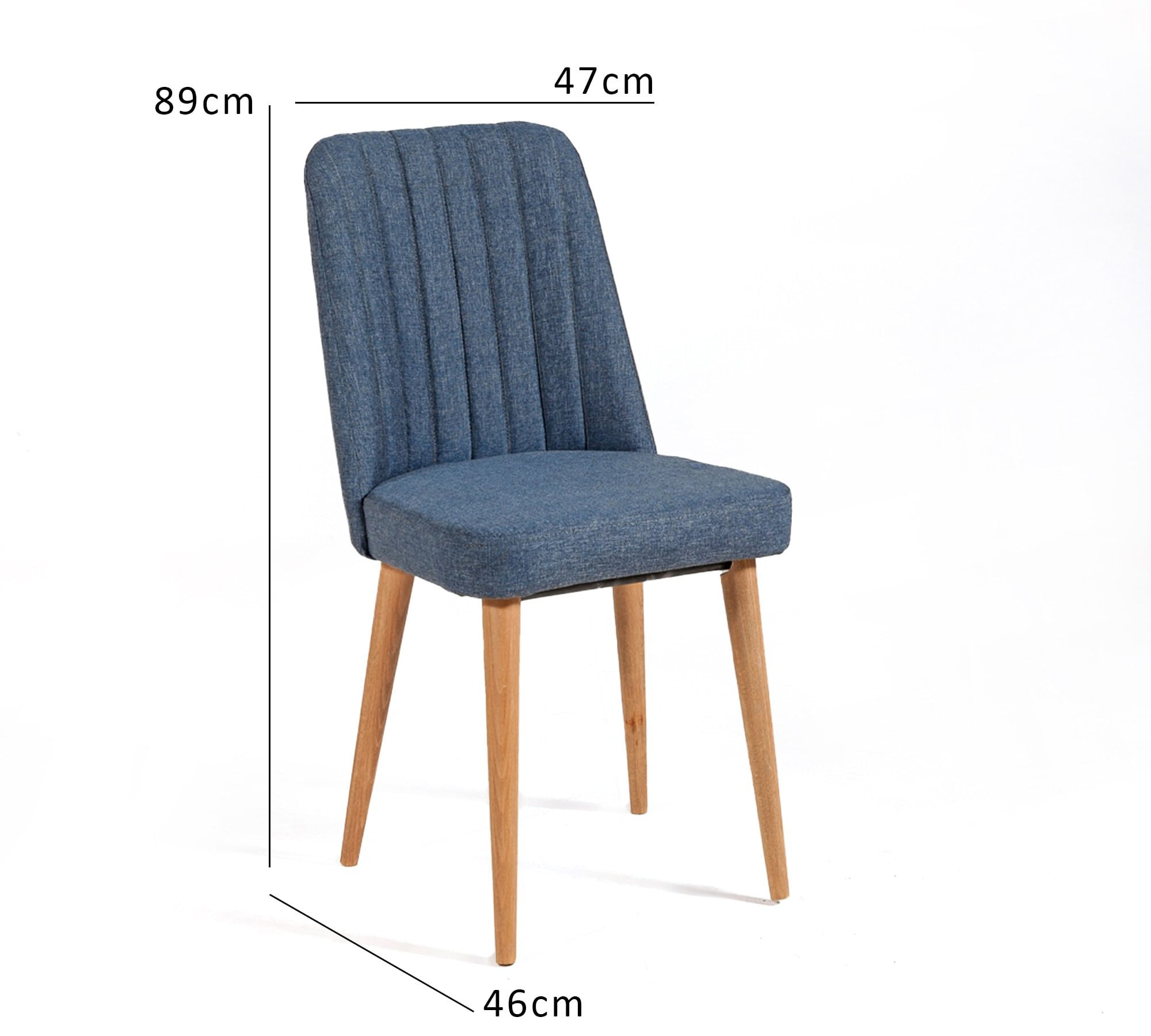 Scaun, Hanah Home, panou de particule acoperit cu melamina, pin atlantic si albastru inchis, 47x46x89 cm — imaginea 4