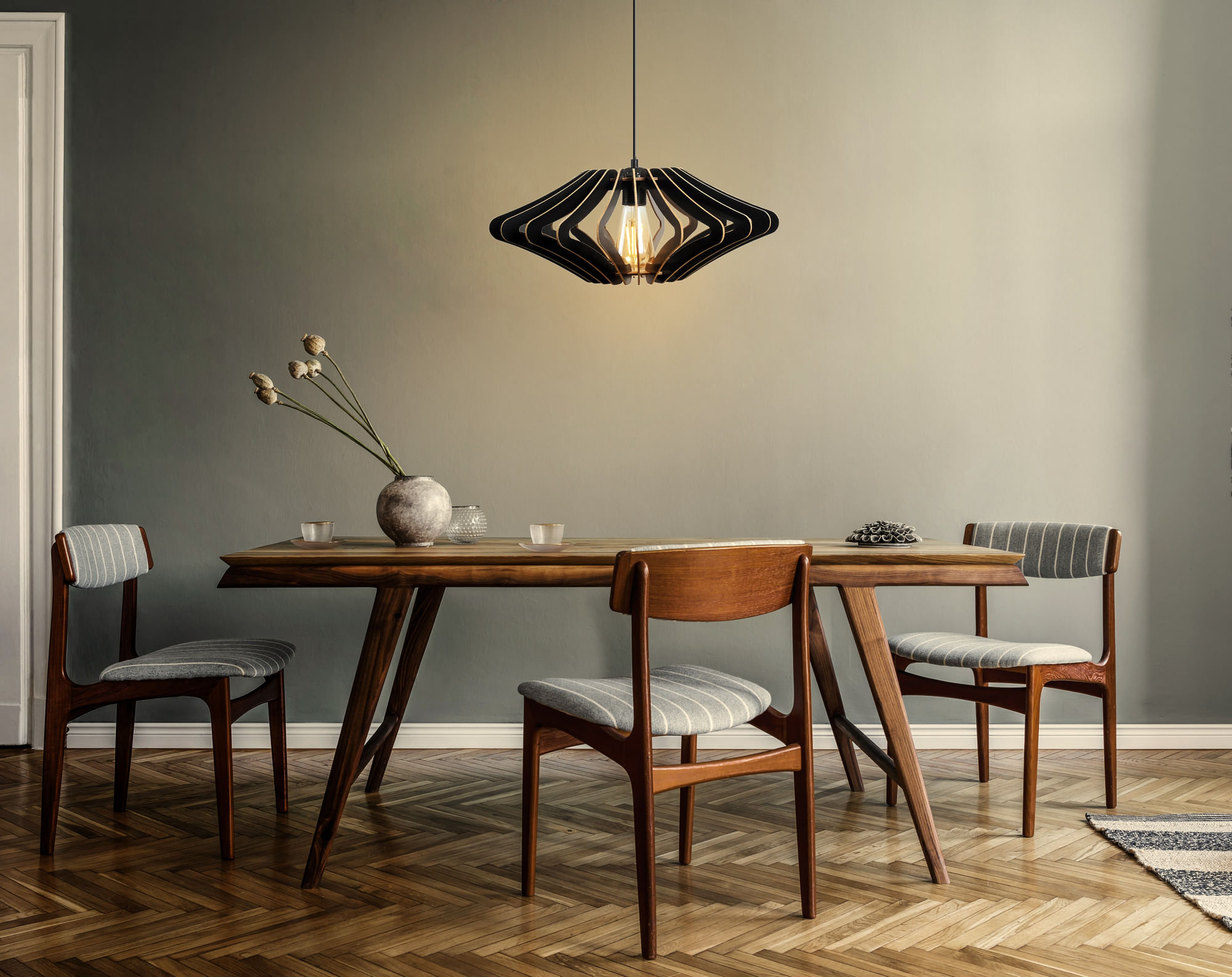 Candelabru, Opviq, mdf, negru, 47x19x55 cm