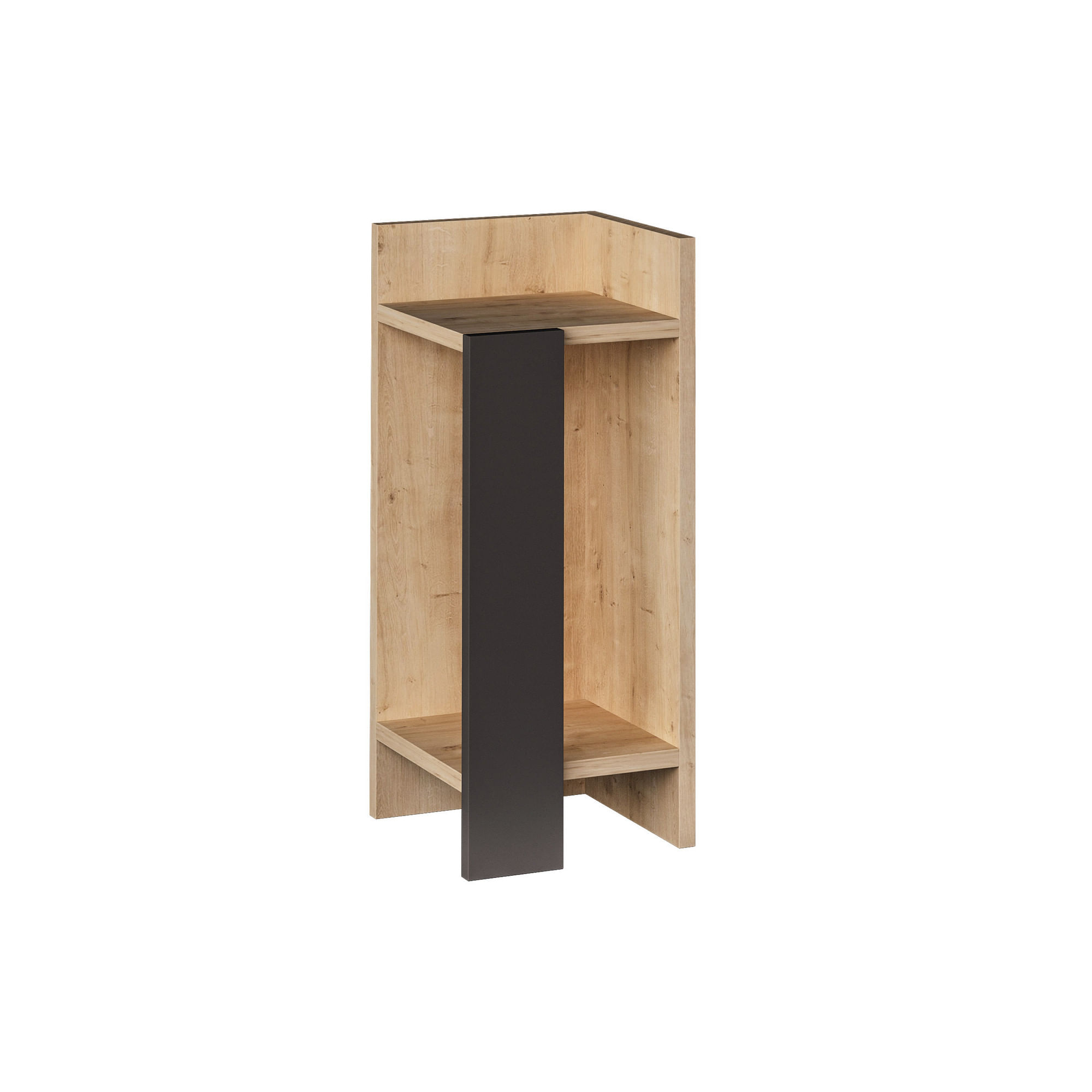 Noptiera, Hanah Home, pal melaminat, stejar si antracit, 25x27x60 cm, 855DTE3503 — imaginea 2