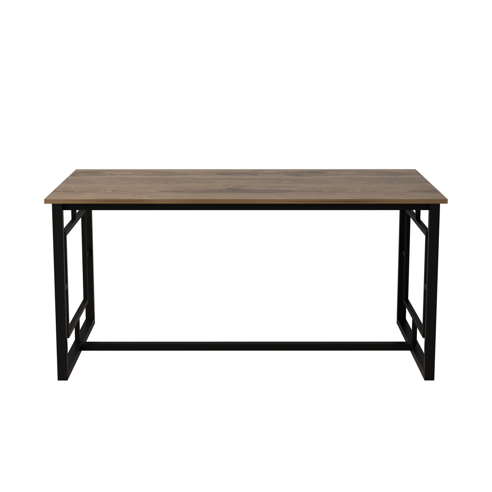 Masa dining, Hanah Home, panou aglomerat melaminat, nuc si negru, 160x90x76 cm — imaginea 2