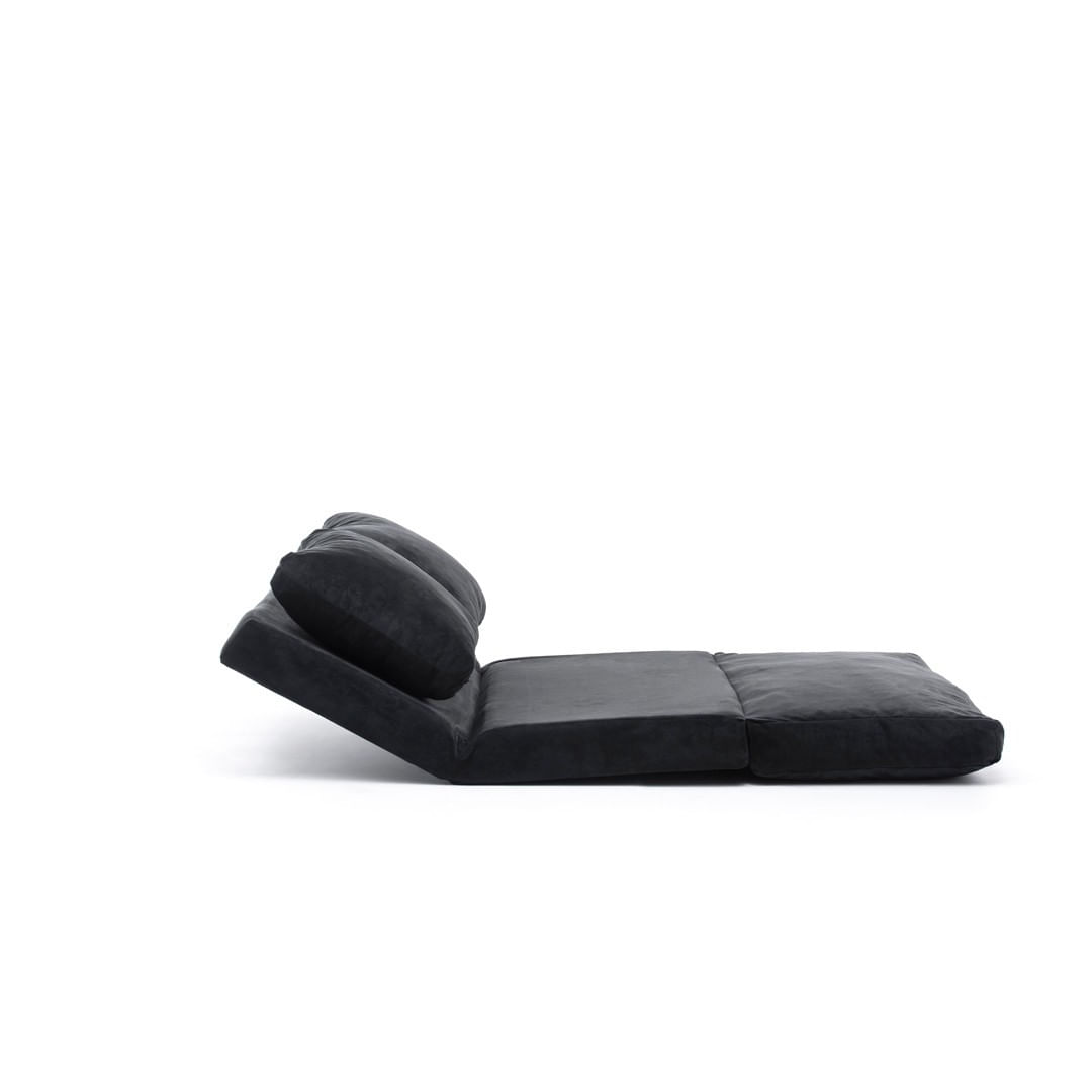 Canapea extensibila, Hanah Home, metal, negru, 185x120 cm