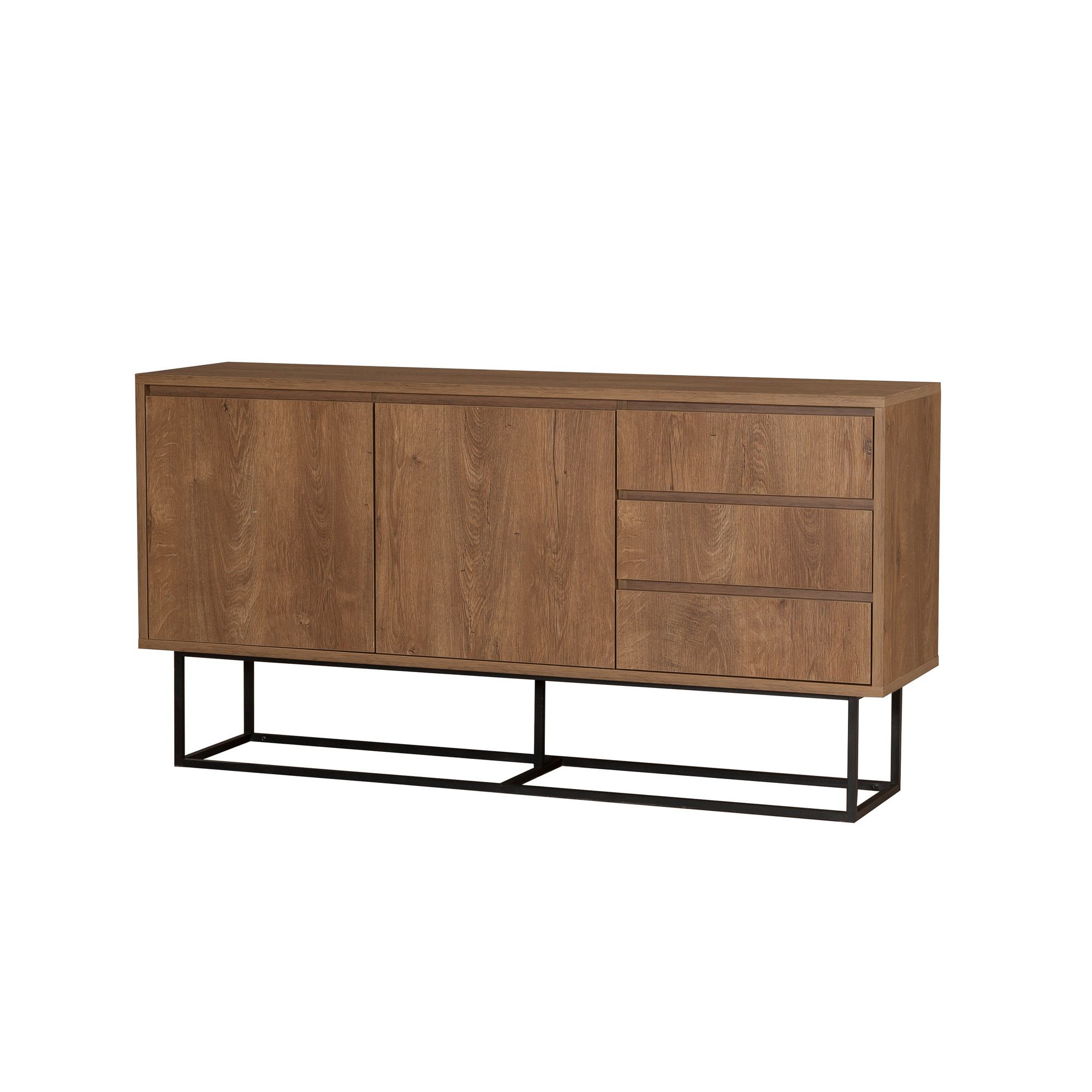 Consola, Hanah Home, pal melaminat, nuc negru, 140x36x72 cm — imaginea 2