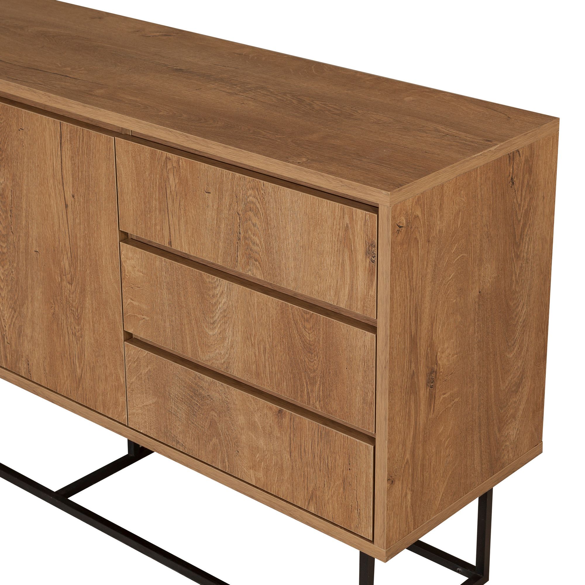 Consola, Hanah Home, pal melaminat, nuc negru, 140x36x72 cm — imaginea 4