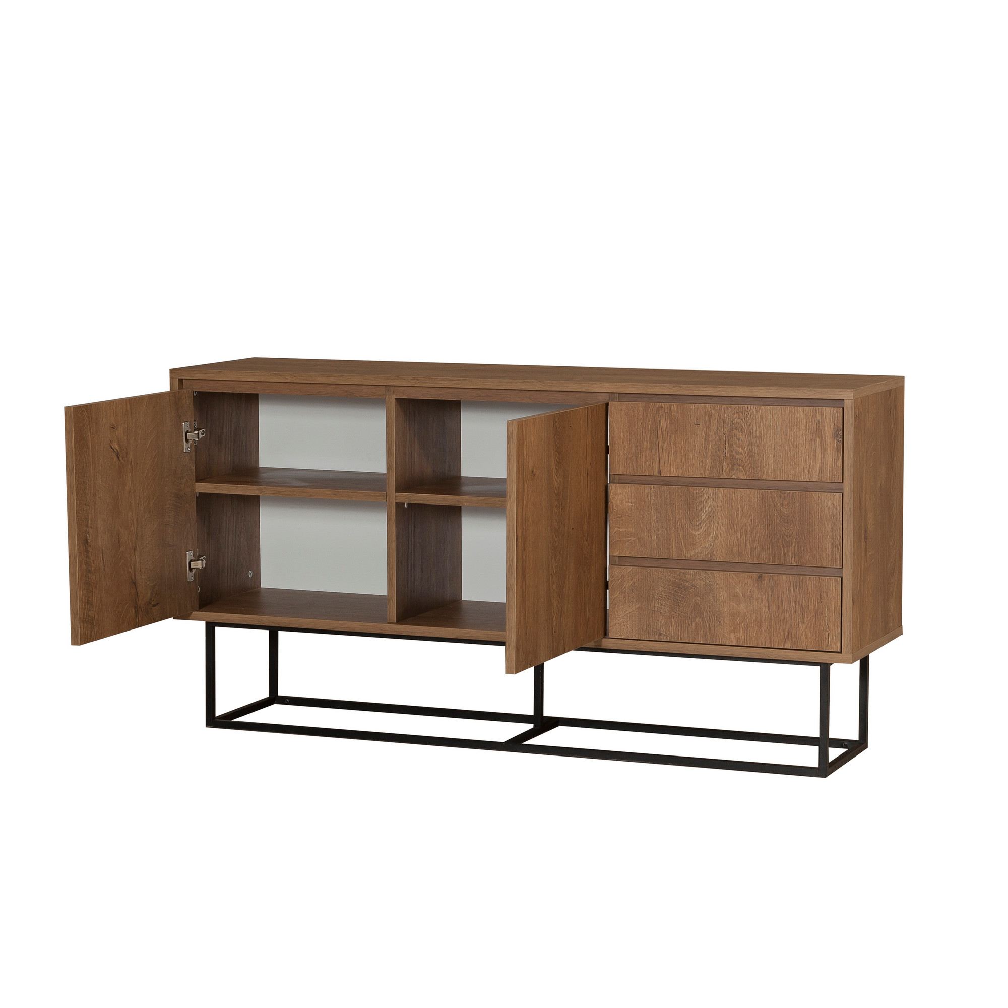 Consola, Hanah Home, pal melaminat, nuc negru, 140x36x72 cm — imaginea 5
