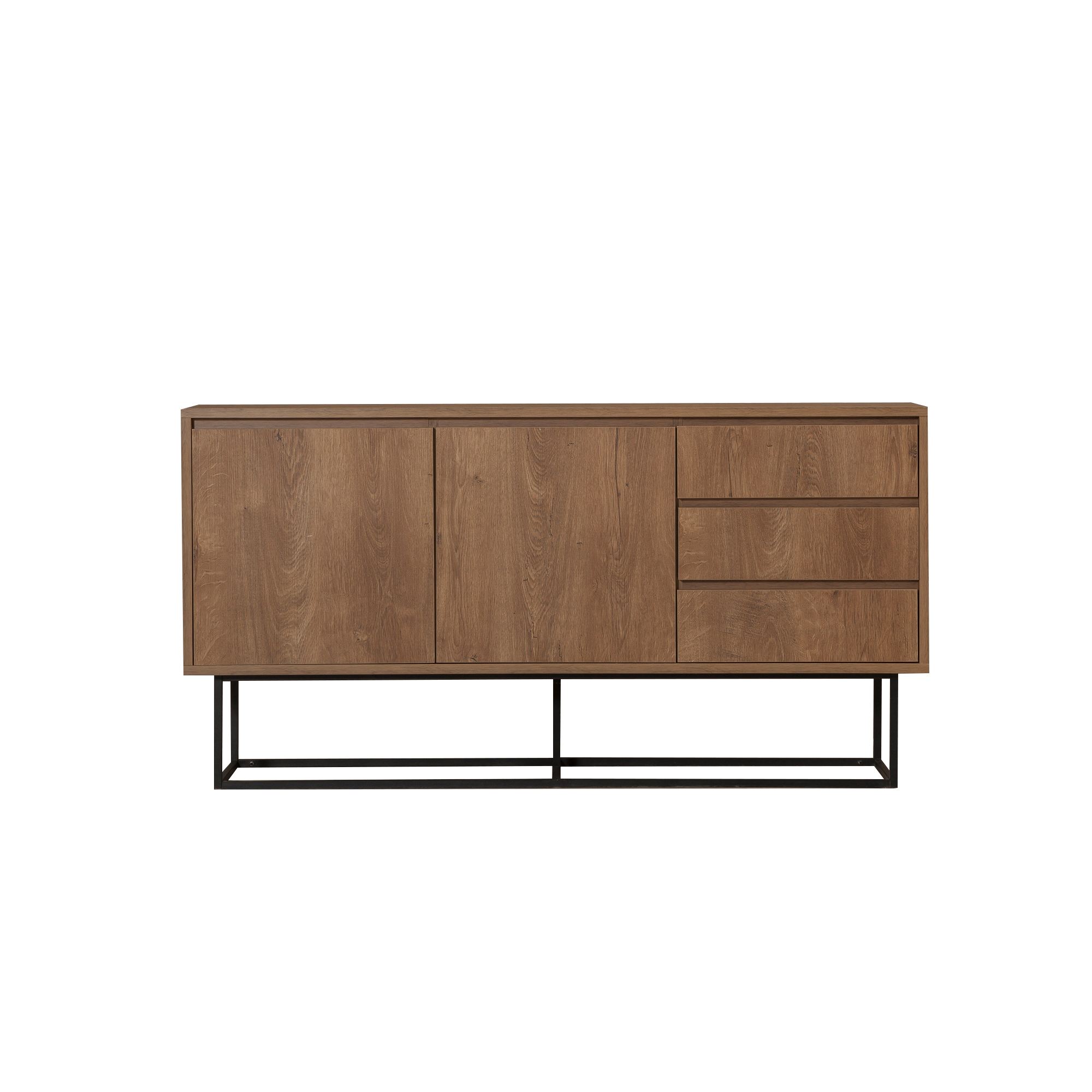 Consola, Hanah Home, pal melaminat, nuc negru, 140x36x72 cm — imaginea 7