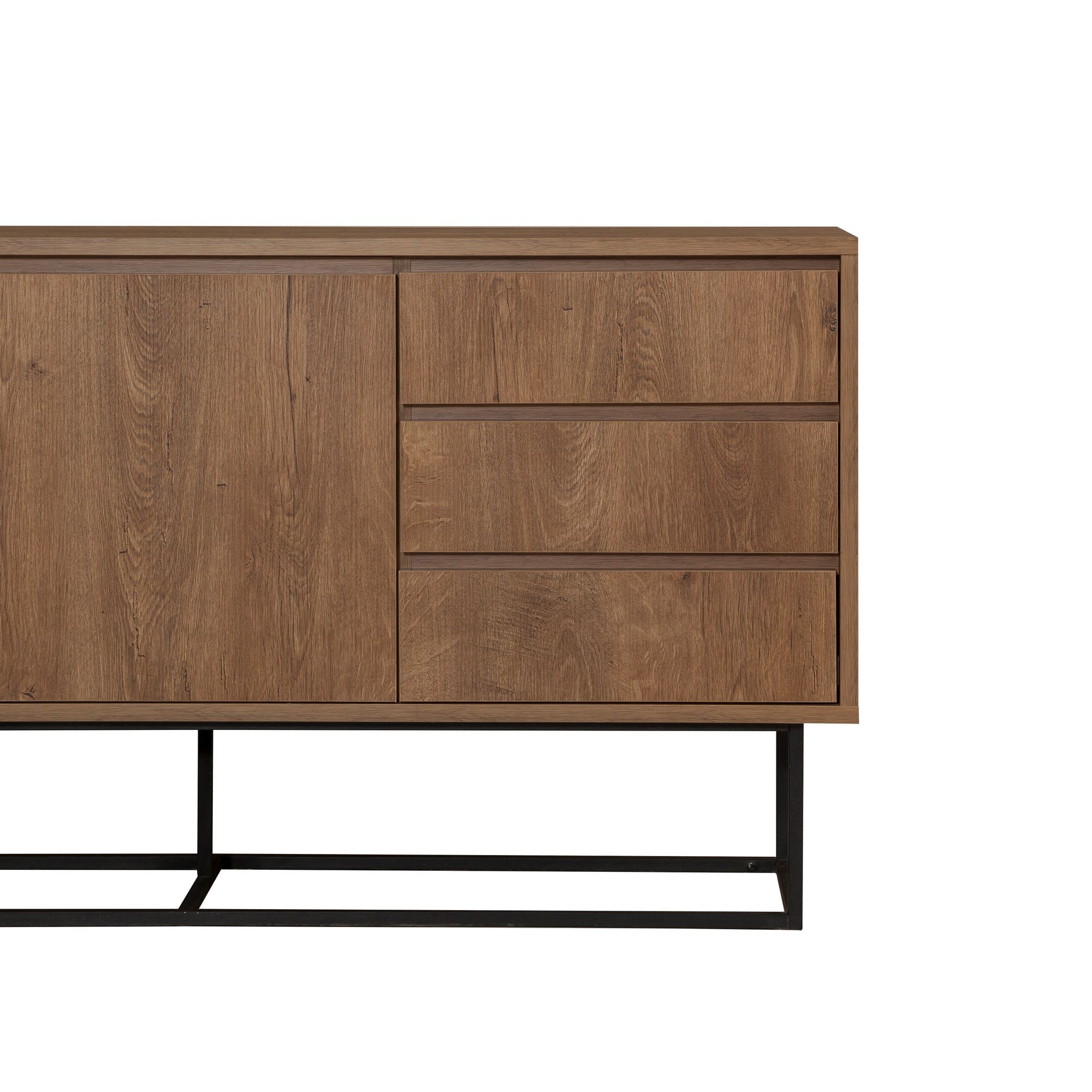 Consola, Hanah Home, pal melaminat, nuc negru, 140x36x72 cm — imaginea 8