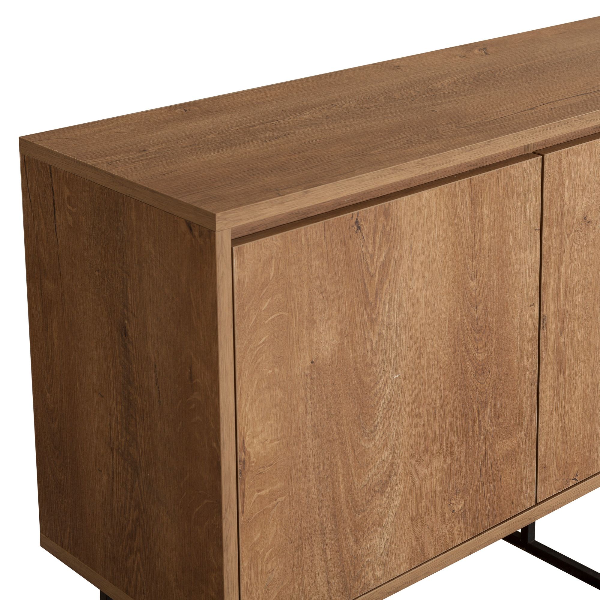 Consola, Hanah Home, pal melaminat, nuc negru, 140x36x72 cm — imaginea 9