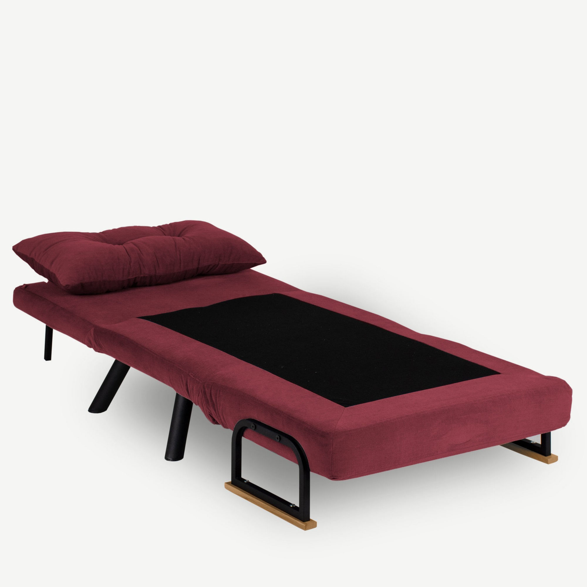 Canapea extensibila, Hanah Home, metal, textil, visiniu, 175x60 cm - 4 | YEO