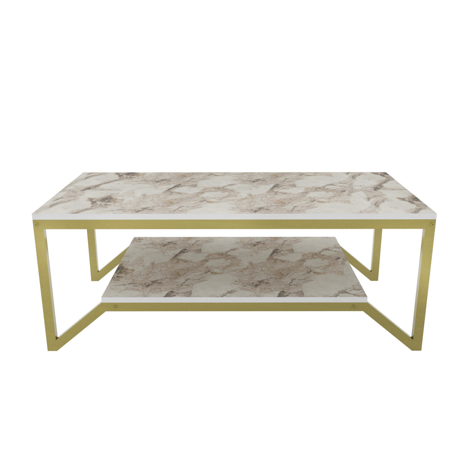 Masuta de cafea, Hanah Home, pal melaminat, auriu si alb, 120x60x45.8 cm — imaginea 4