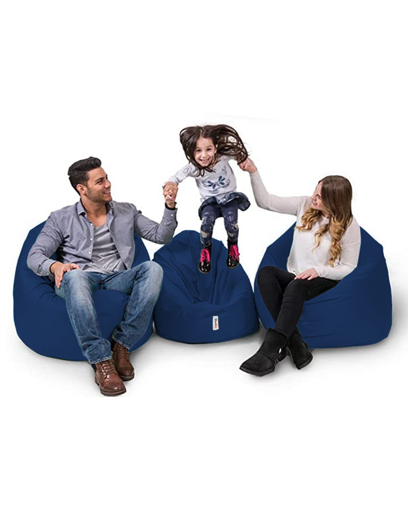 Puf de gradina, Hanah Home, poliester impermeabil, albastru inchis, 100x100x20 cm - 2 | YEO