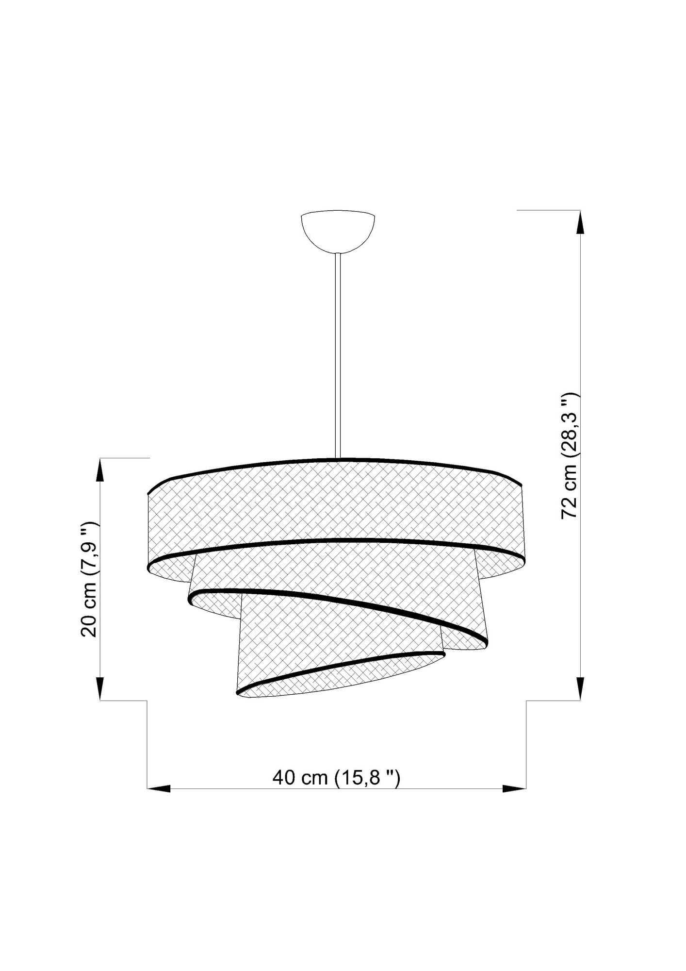 Candelabru, Opviq, corp metalic, crem, abajur bumbac, 40x40x72 cm