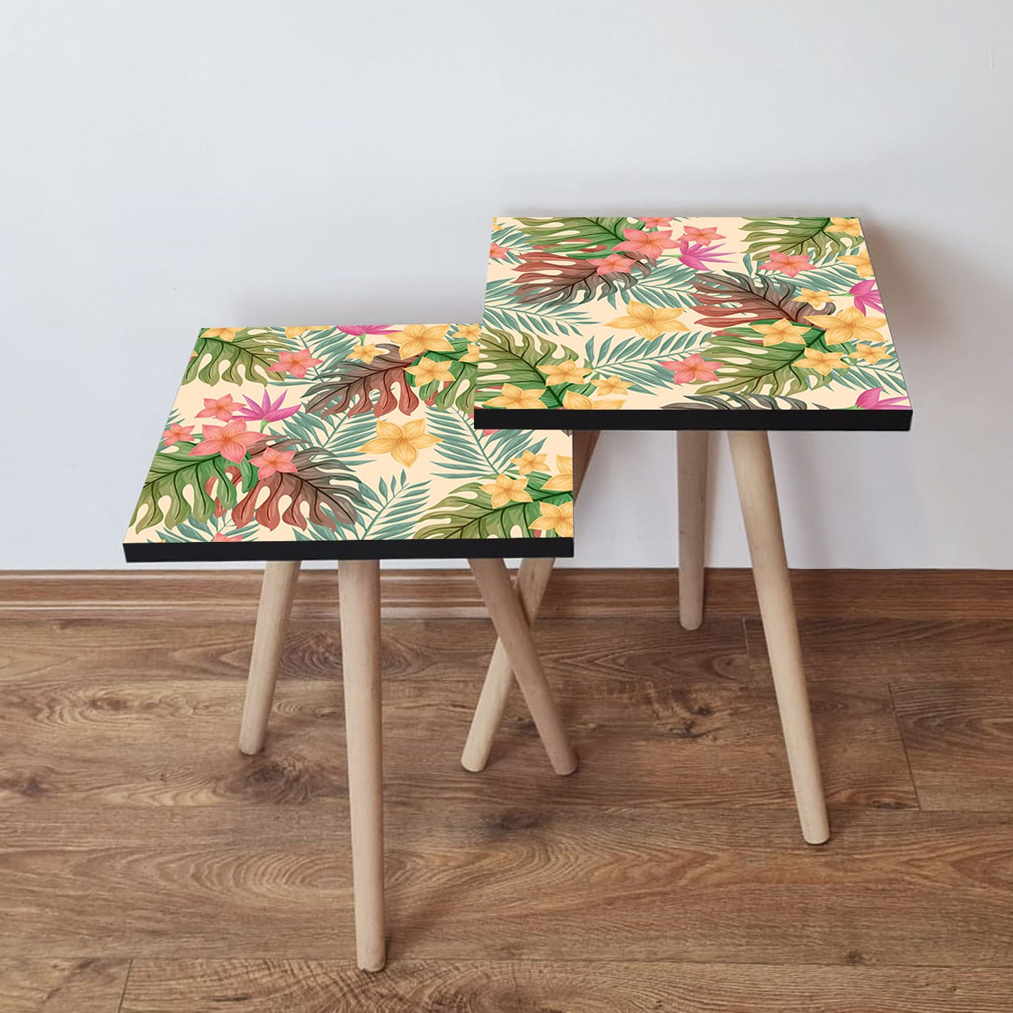 Set masute de cafea, Hanah Home, mdf, multicolor, 35x35x47 cm, 2 piese, 481LNA2426