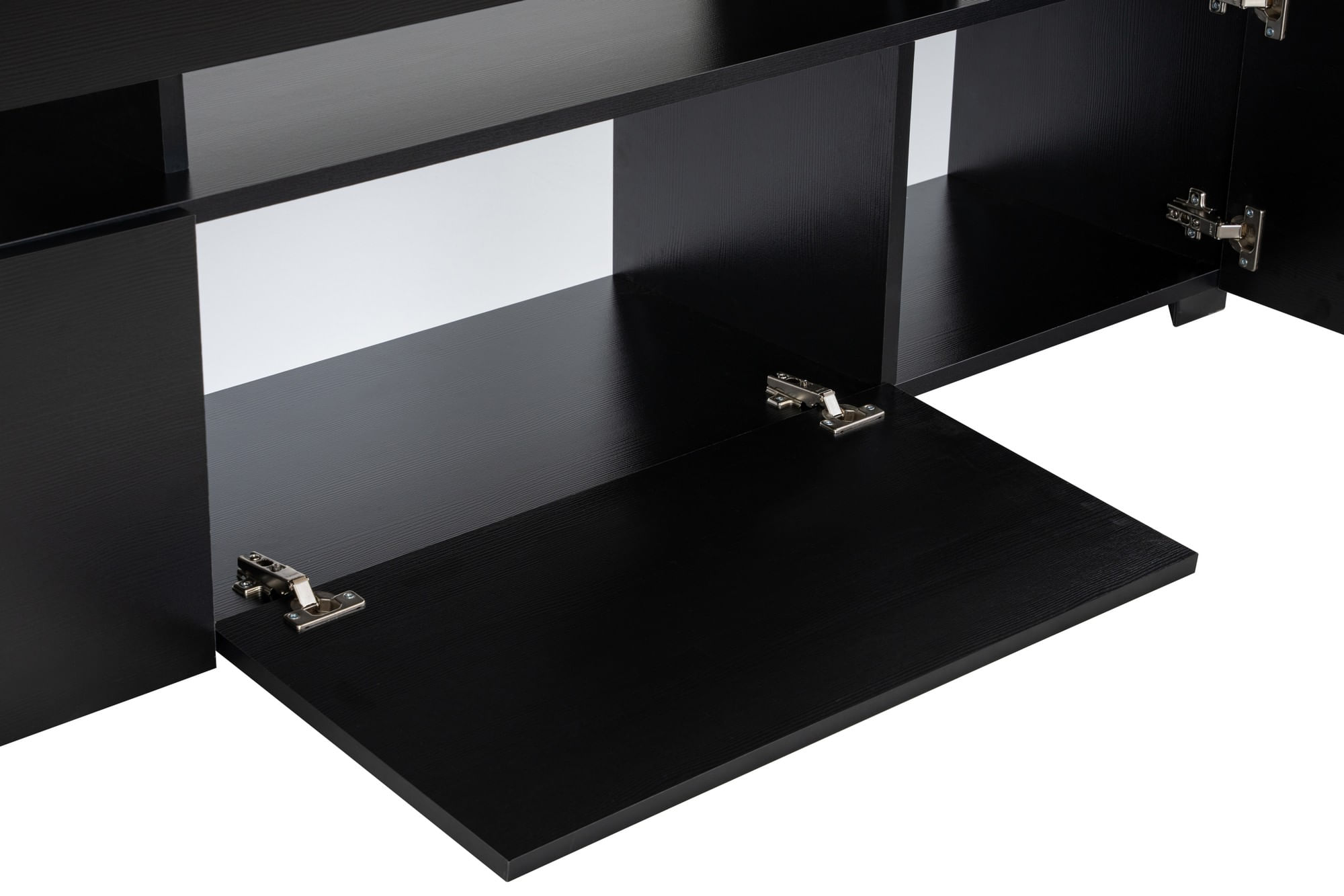 Comoda tv, Hanah Home, pal melaminat, lemn negru, 192x53x37 cm — imaginea 6