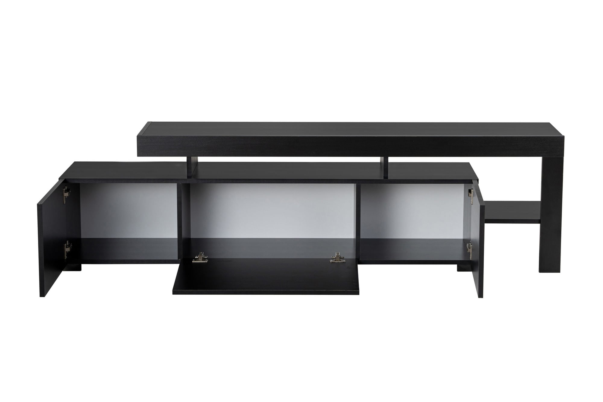 Comoda tv, Hanah Home, pal melaminat, lemn negru, 192x53x37 cm — imaginea 8
