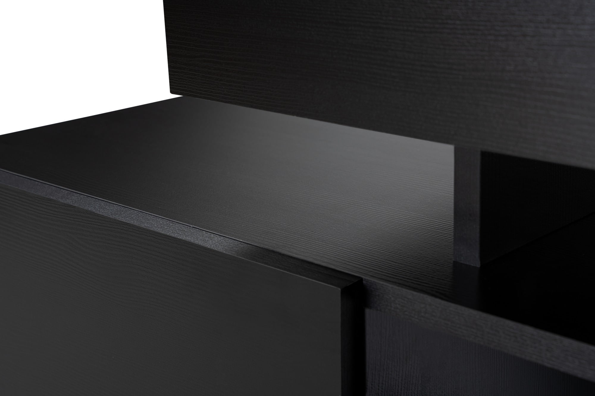 Comoda tv, Hanah Home, pal melaminat, lemn negru, 192x53x37 cm — imaginea 13