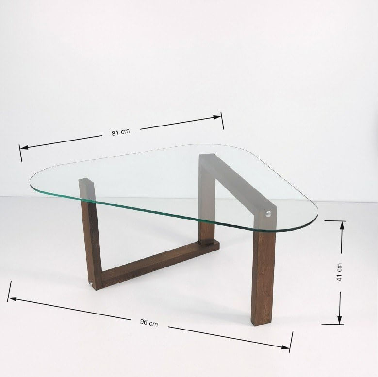 Masuta de cafea, Hanah Home, lemn masiv, nuc, 96x81x41 cm