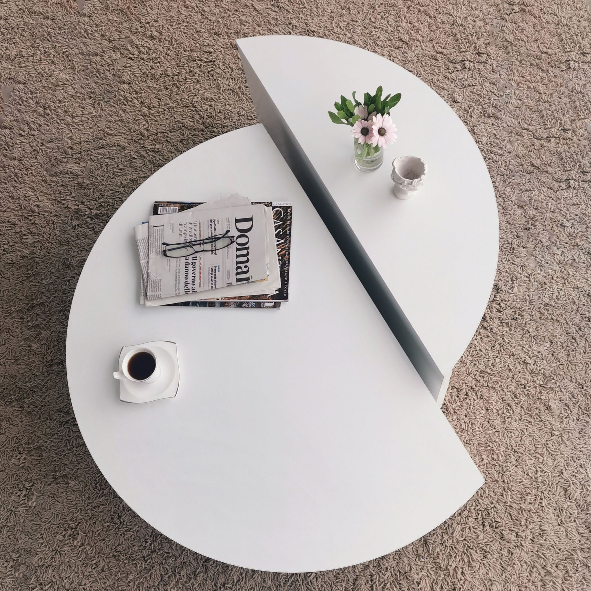 Masuta de cafea, Hanah Home, pal melaminat, alb, 90x60x30 cm — imaginea 2