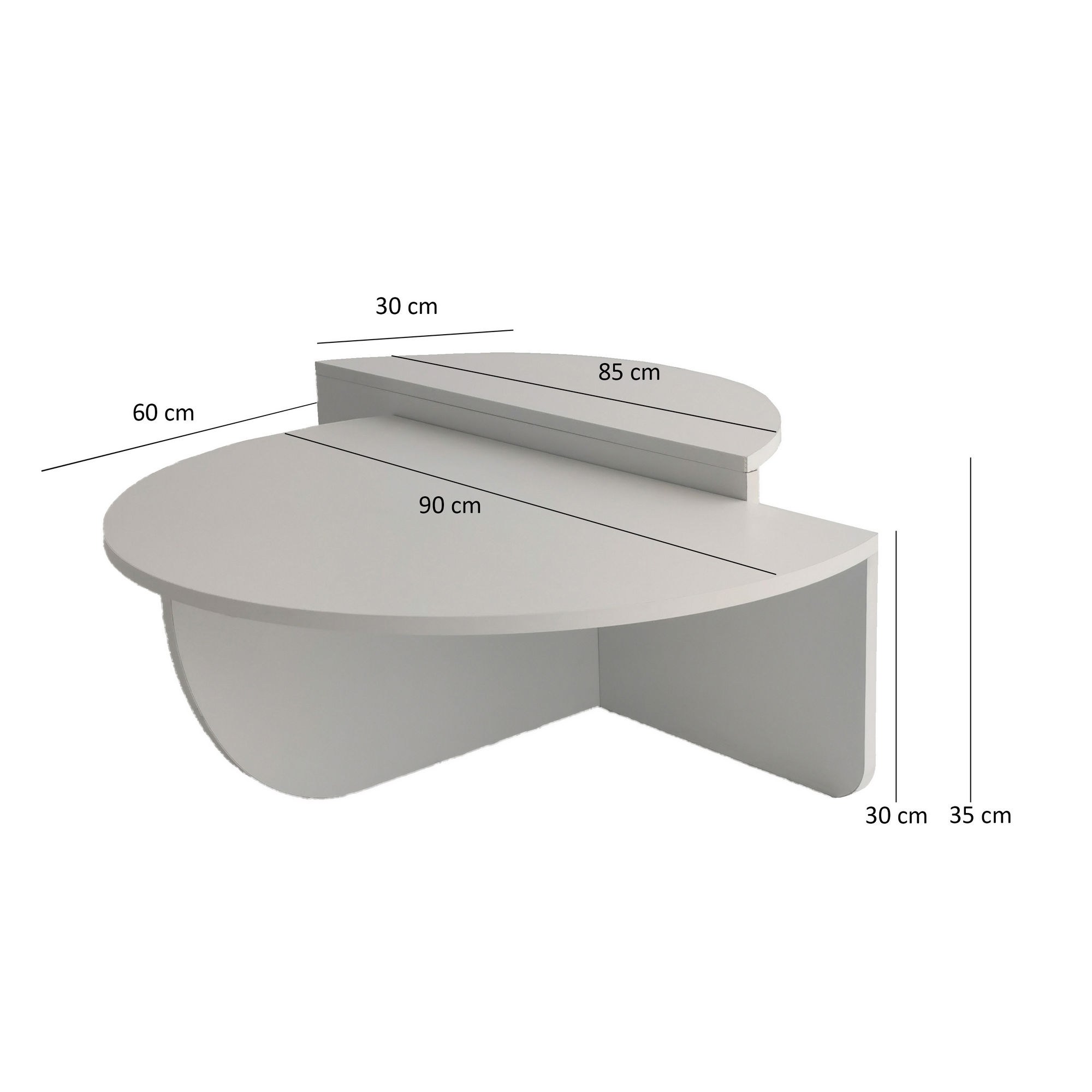Masuta de cafea, Hanah Home, pal melaminat, alb, 90x60x30 cm — imaginea 5