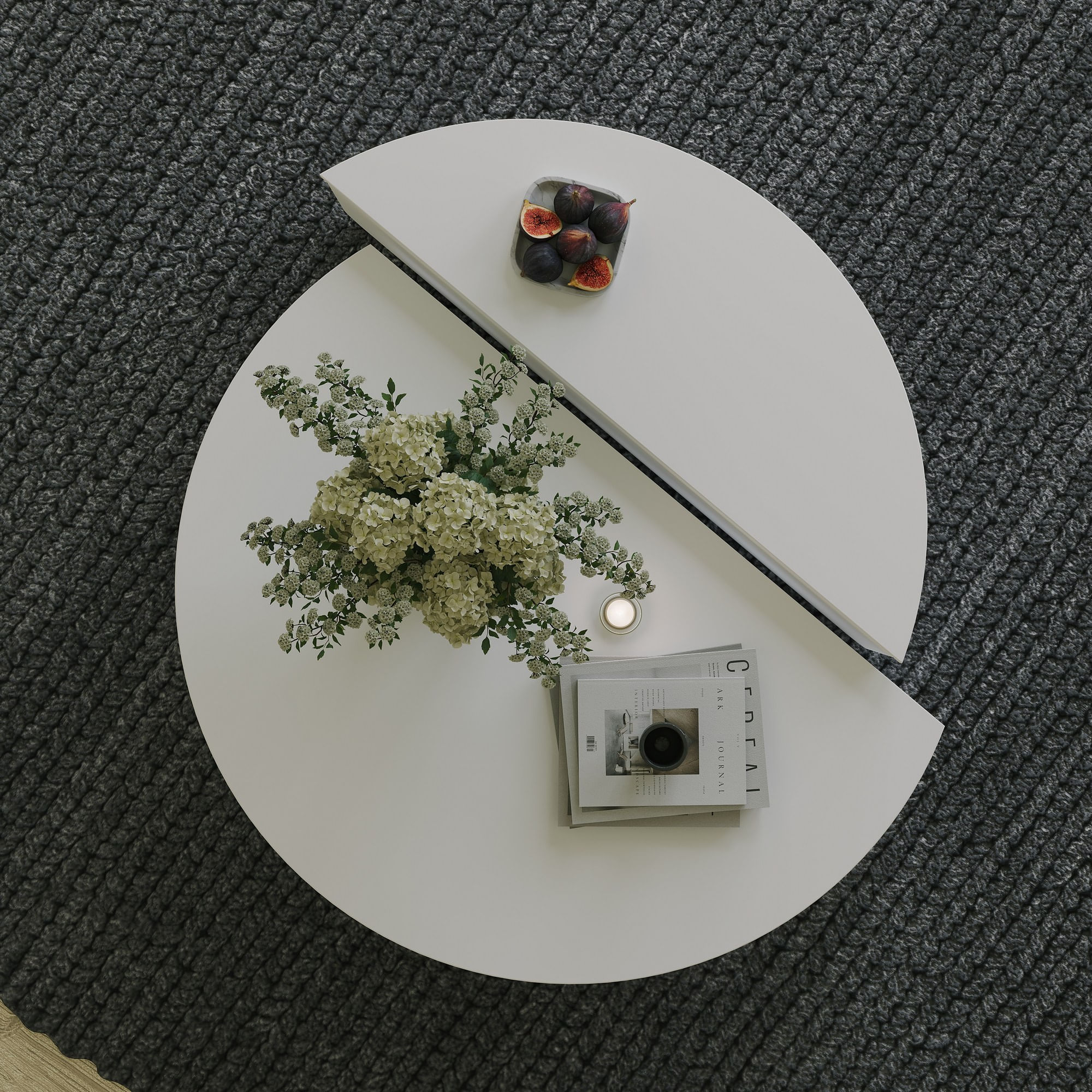 Masuta de cafea, Hanah Home, pal melaminat, alb, 90x60x30 cm — imaginea 8