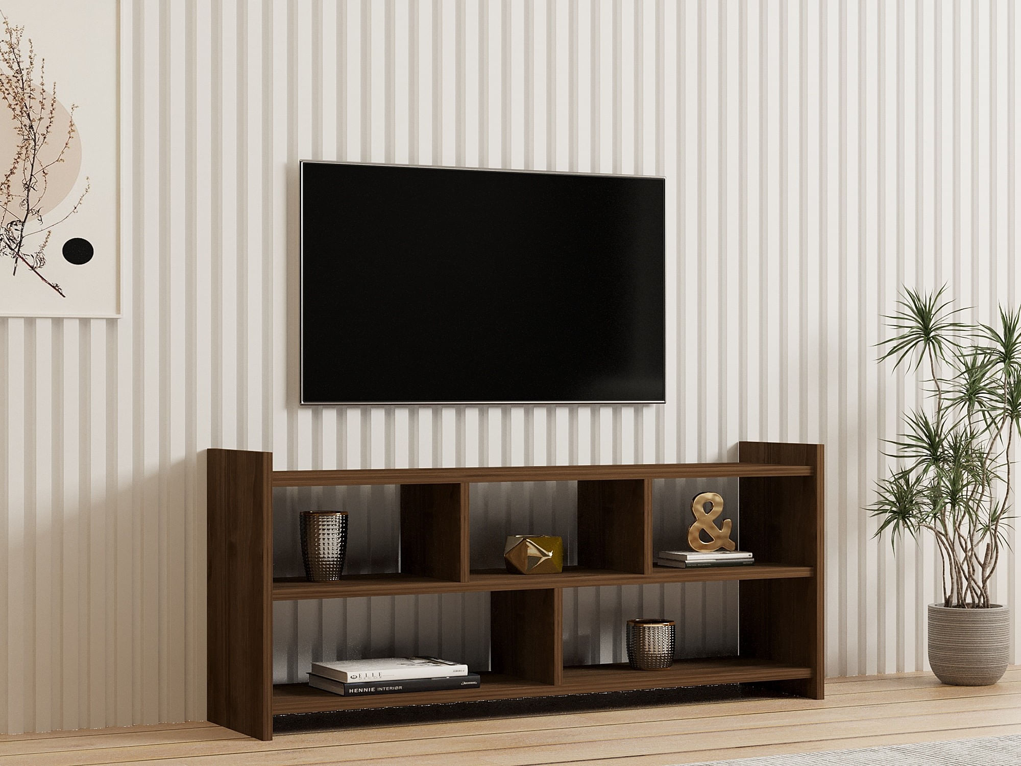 Comoda tv, Hanah Home, pal melaminat, nuc, 117.5x55x28 cm, 835PUQ3065 — imaginea 4