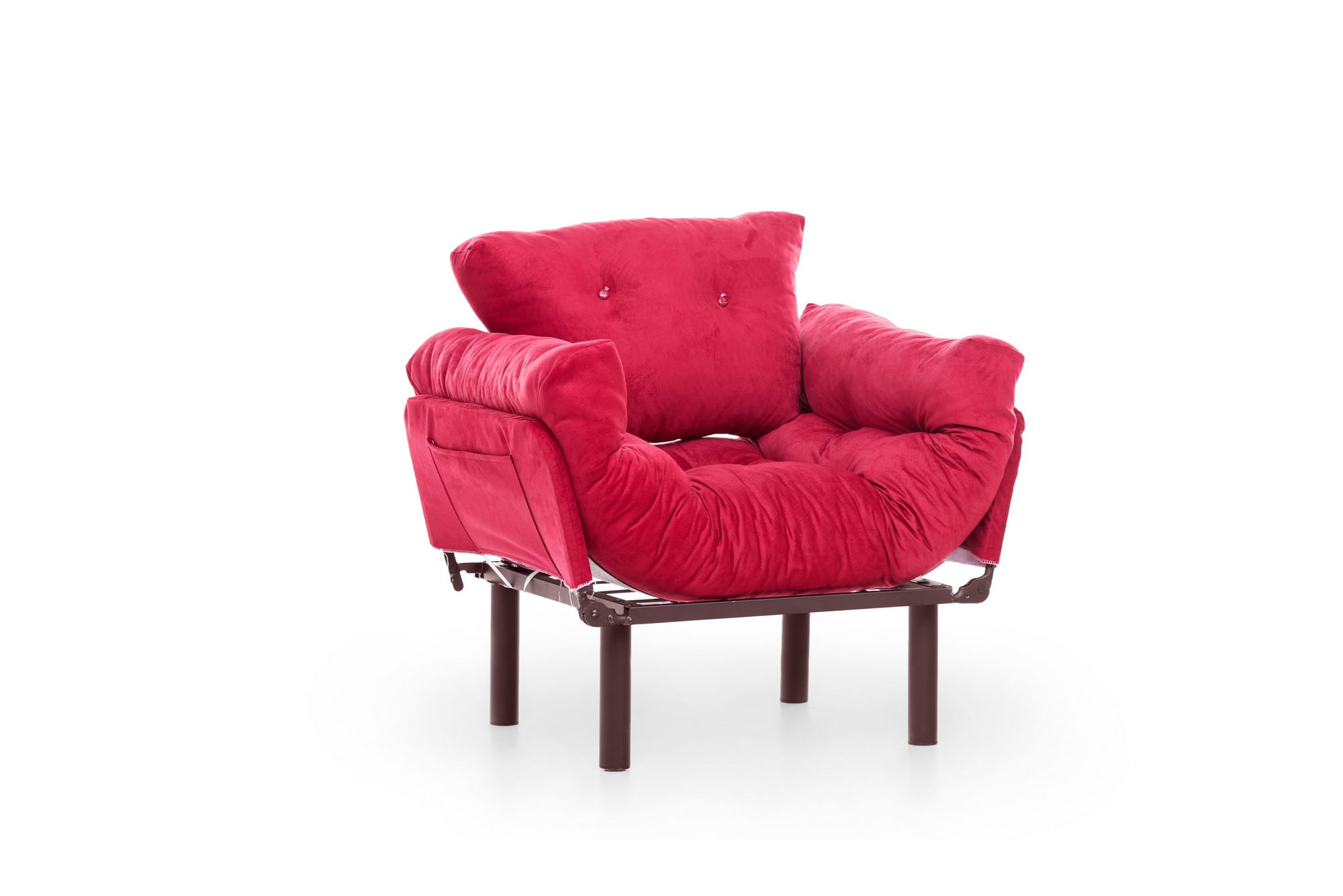 Fotoliu, Atelier Del Sofa, metal, poliester, maro, 95x85x70 cm — imaginea 4