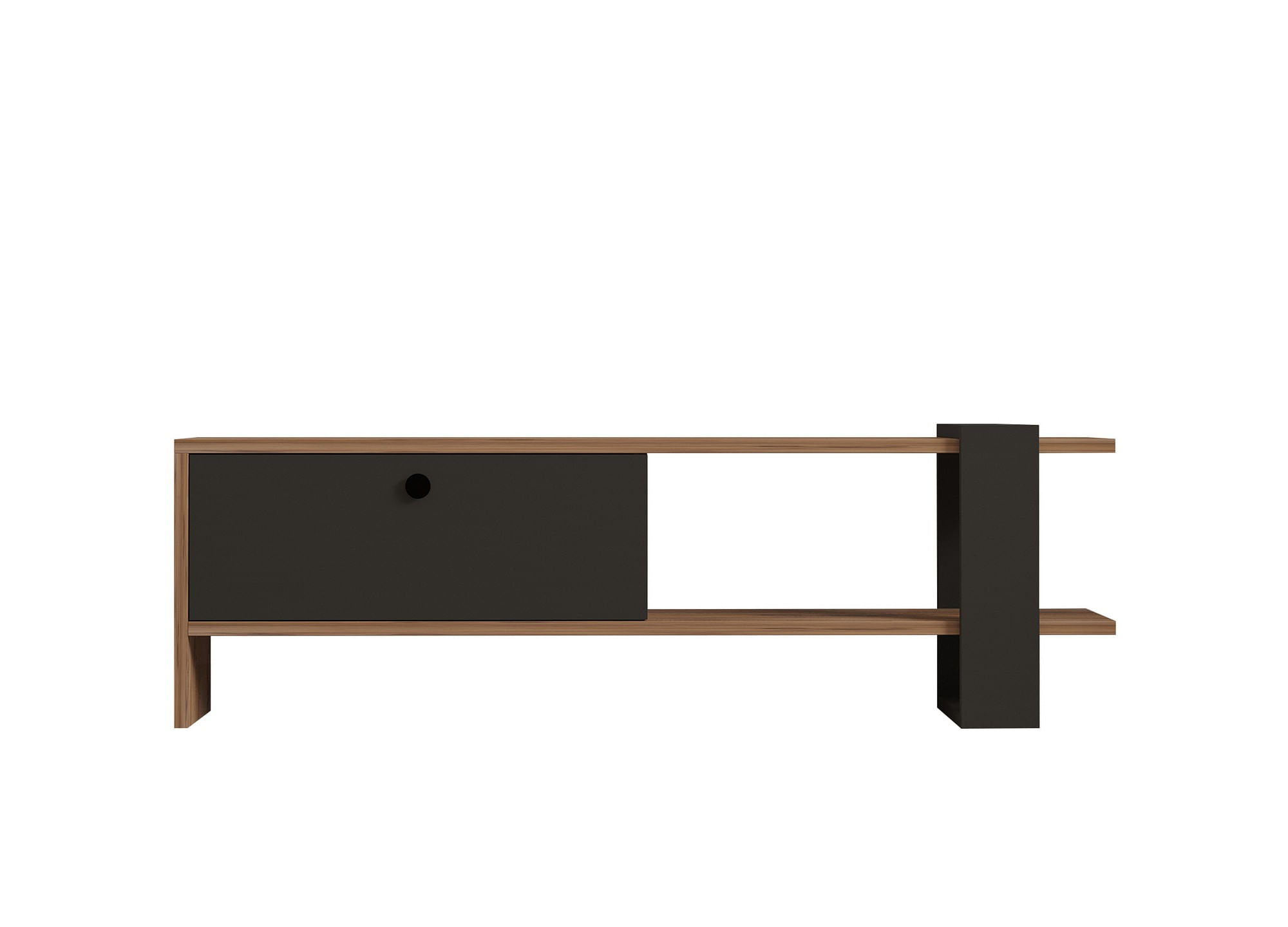 Comoda tv, Hanah Home, pal melaminat, stejar si antracit, 120x36.8x25 cm