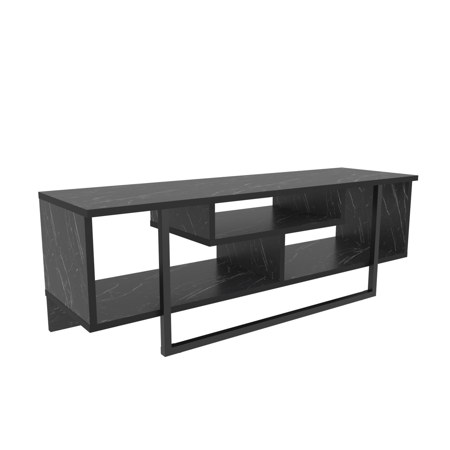 Comoda tv, Hanah Home, pal melaminat, negru, 120x35.2x40.2 cm — imaginea 5