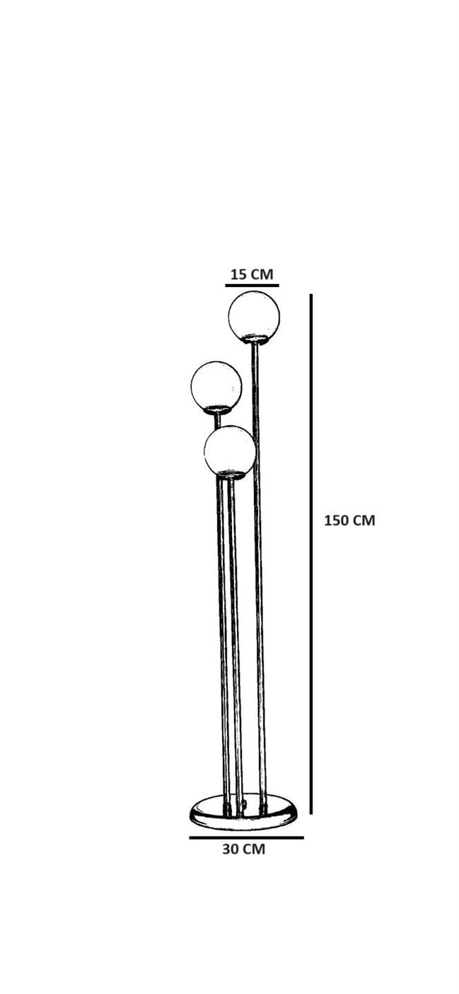 Lampadar, Opviq, metal, alb auriu, 30x150 cm, abajur sticla