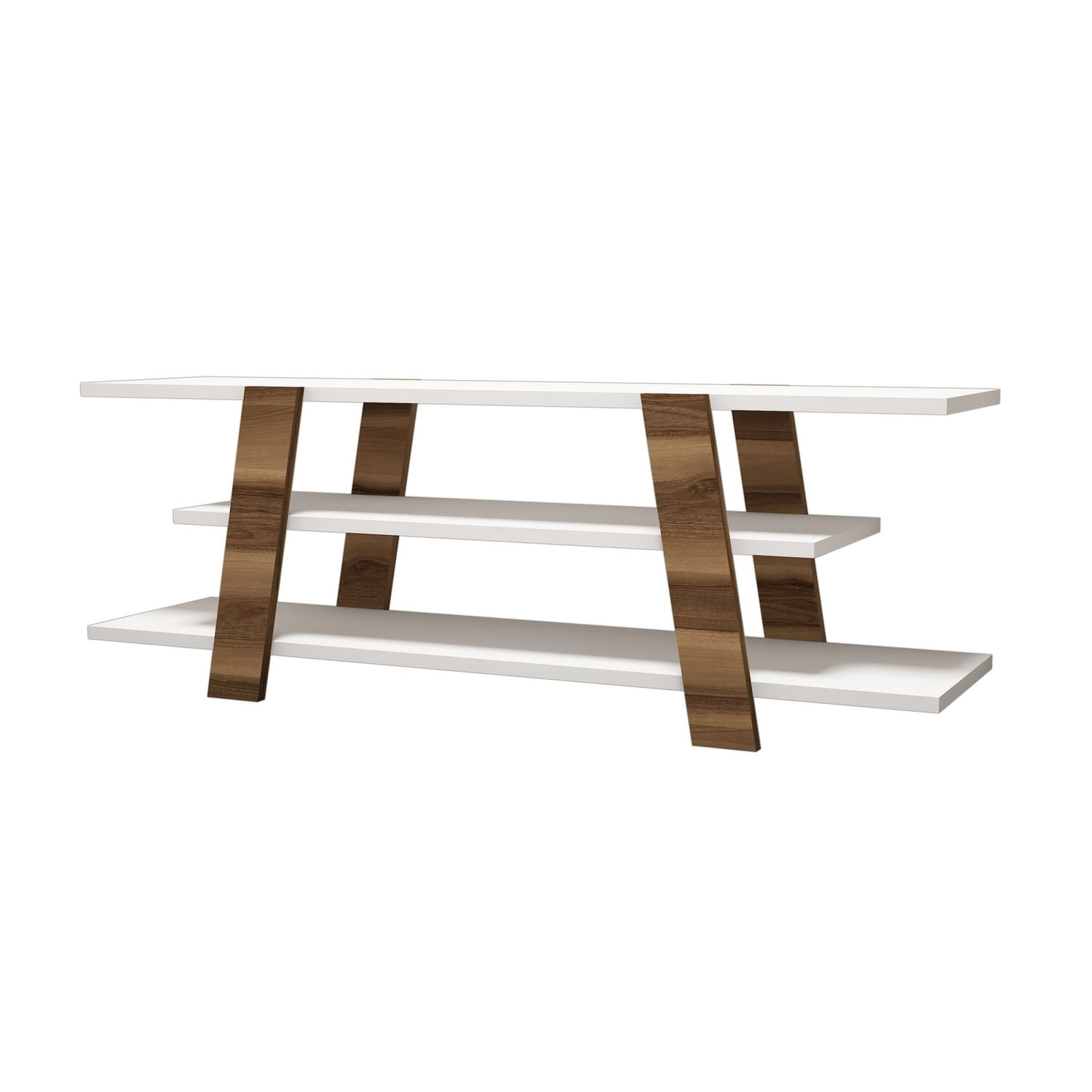 Comoda tv, Hanah Home, pal melaminat, nuc si alb, 120x42x33.6 cm — imaginea 2