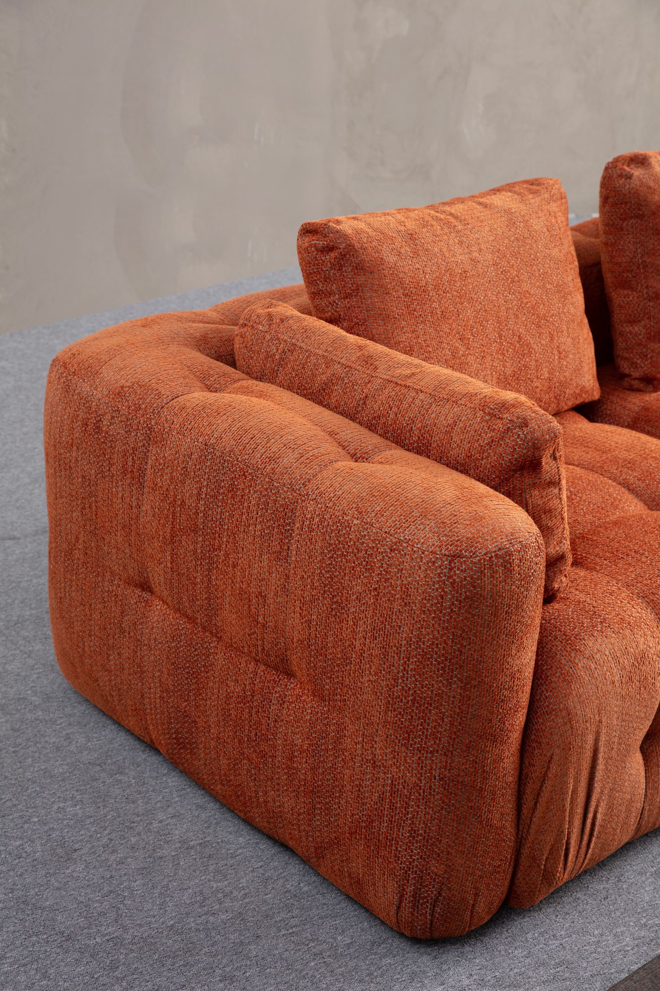 Canapea 3 locuri, Atelier Del Sofa, lemn fag si pal, portocaliu, 290x100x65 cm — imaginea 2