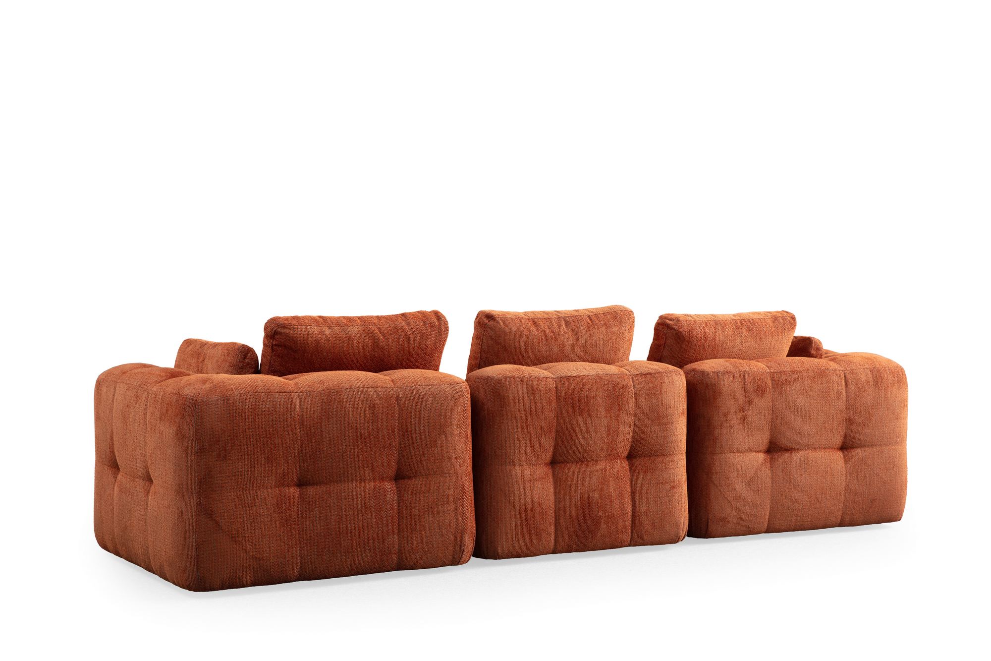 Canapea 3 locuri, Atelier Del Sofa, lemn fag si pal, portocaliu, 290x100x65 cm — imaginea 4