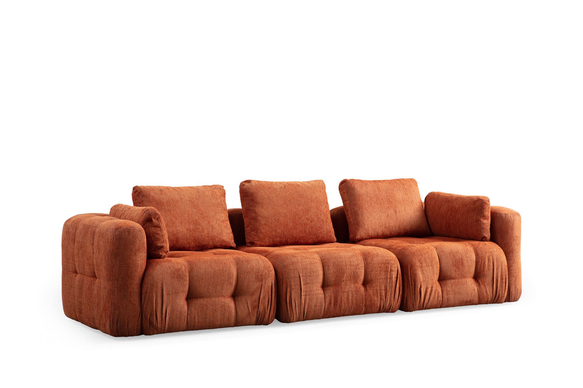 Canapea 3 locuri, Atelier Del Sofa, lemn fag si pal, portocaliu, 290x100x65 cm — imaginea 6